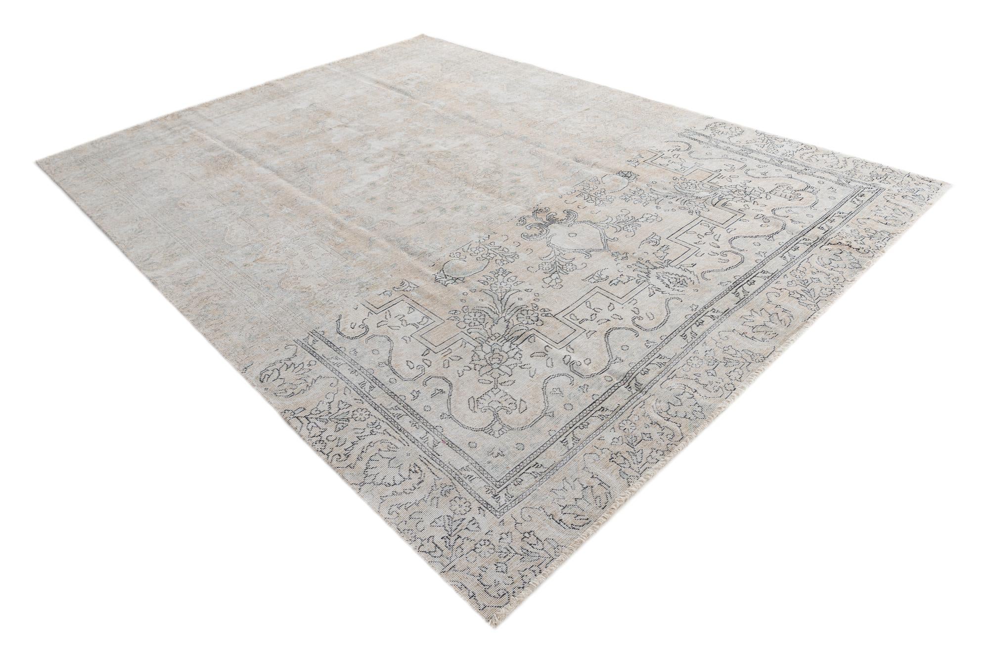 9' x 12' Hand Knotted Ultra Vintage Persian Wool Rug