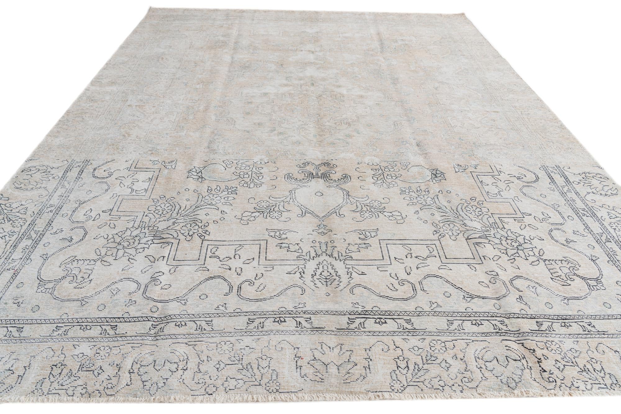 9' x 12' Hand Knotted Ultra Vintage Persian Wool Rug