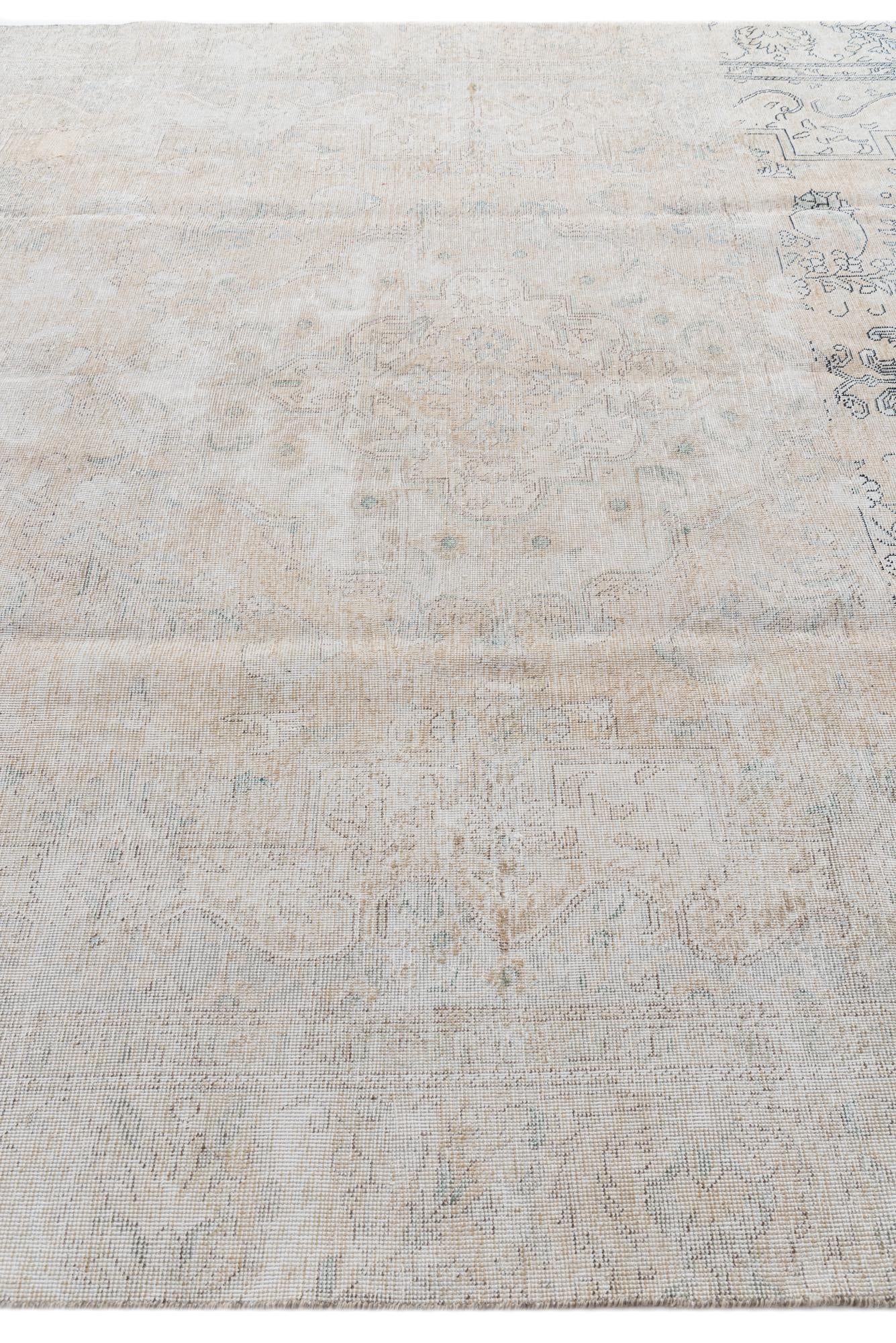 9' x 12' Hand Knotted Ultra Vintage Persian Wool Rug