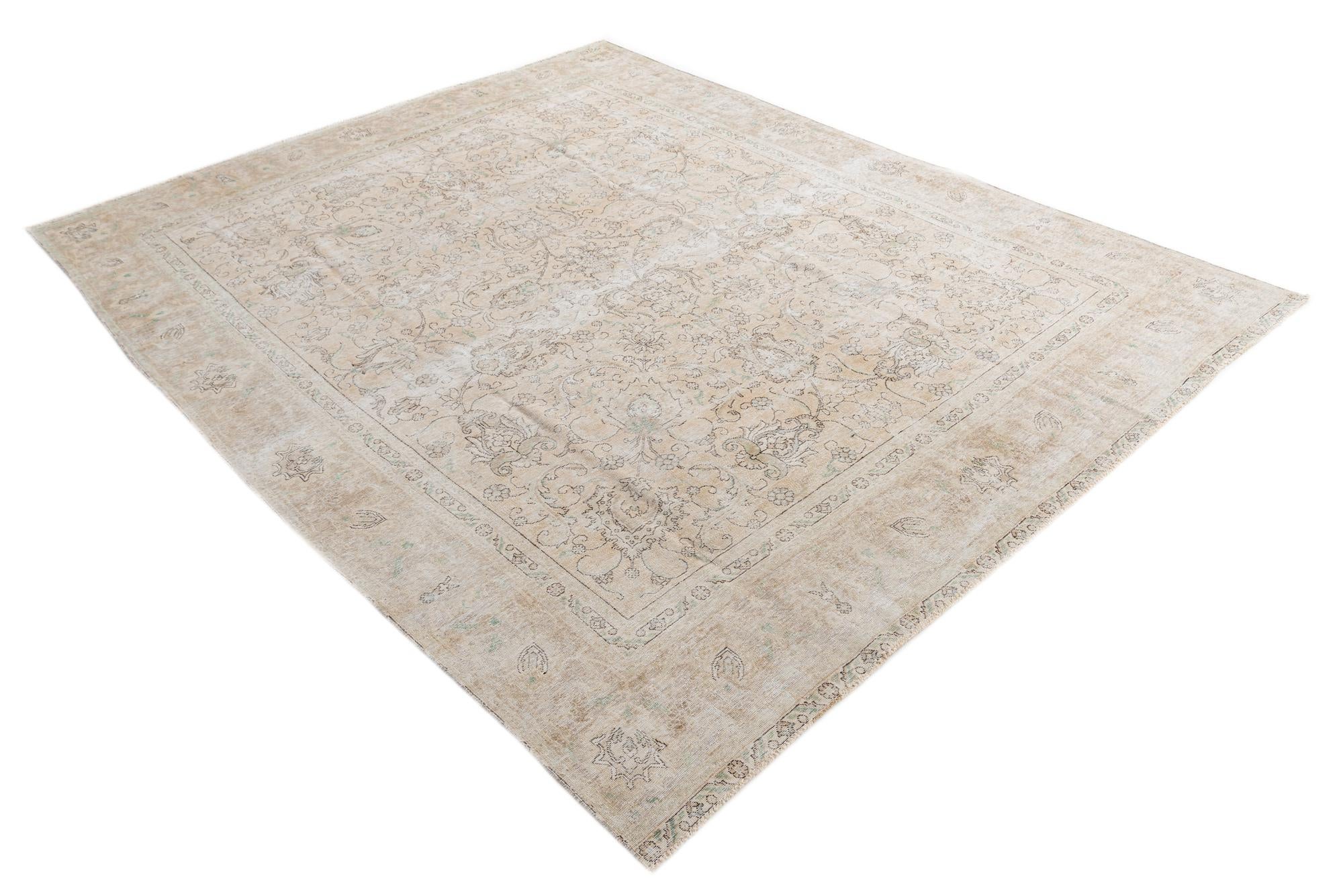 9' 3 x 11' 9 Hand Knotted Ultra Vintage Persian Wool Rug
