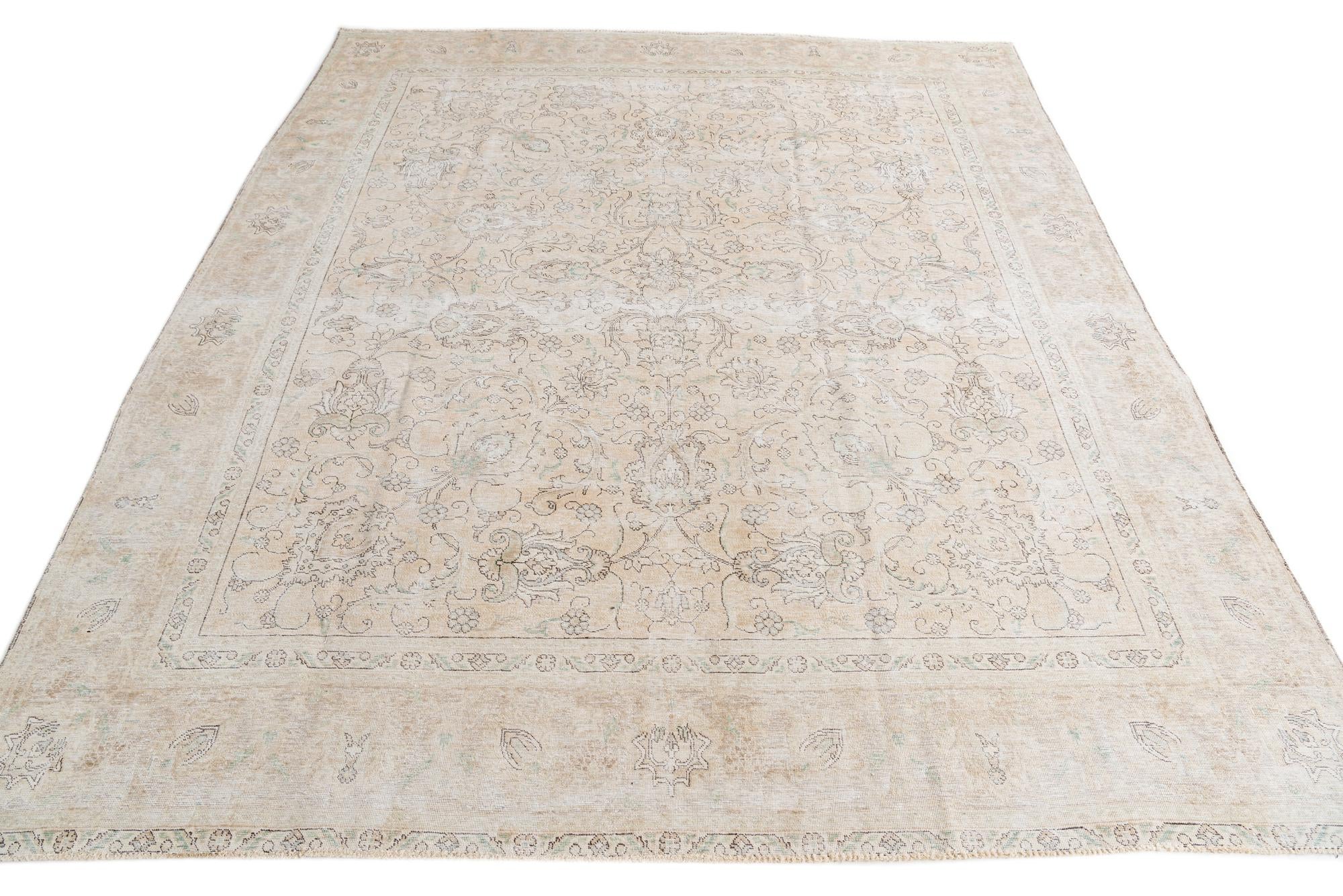 9' 3 x 11' 9 Hand Knotted Ultra Vintage Persian Wool Rug