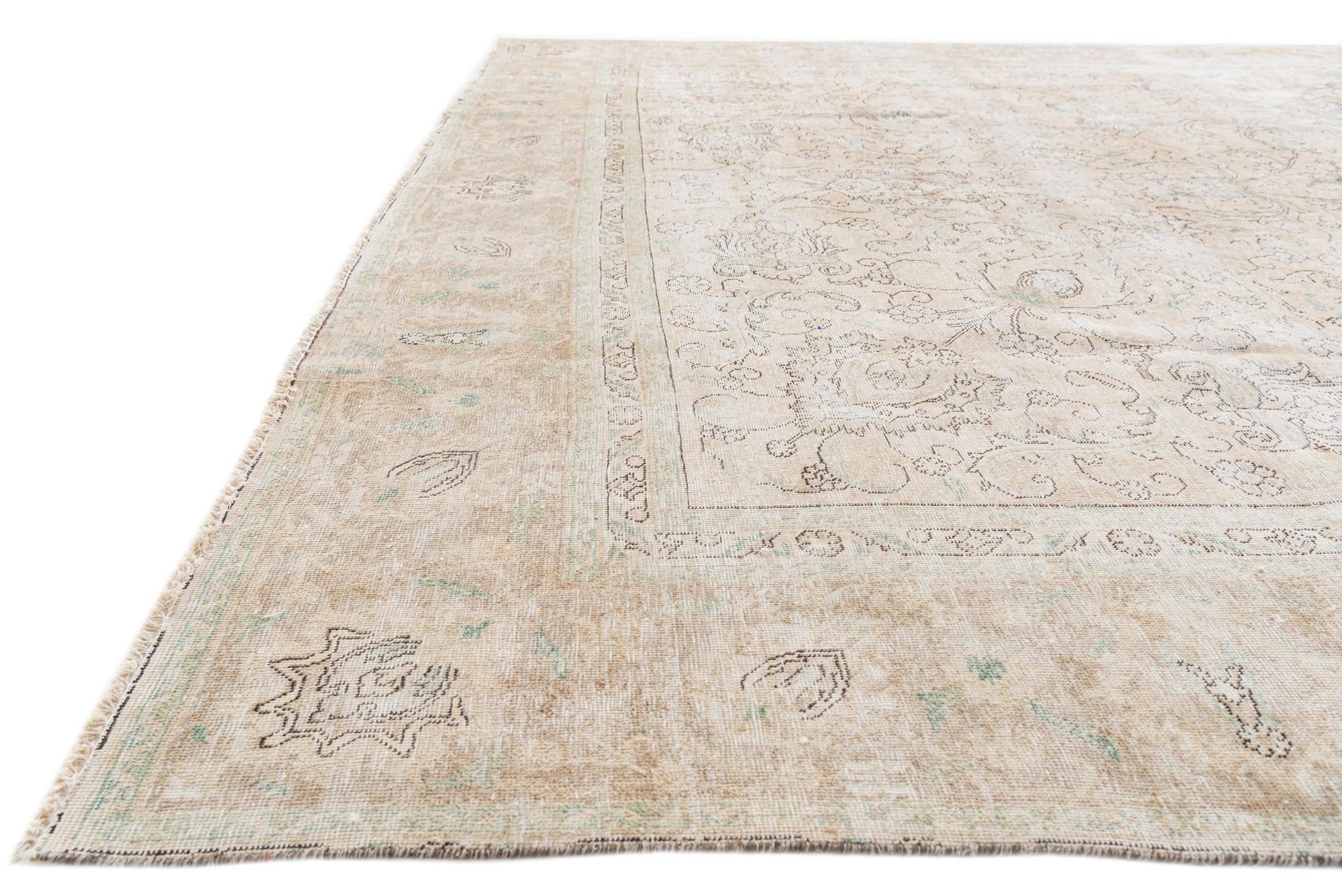 9' 3 x 11' 9 Hand Knotted Ultra Vintage Persian Wool Rug