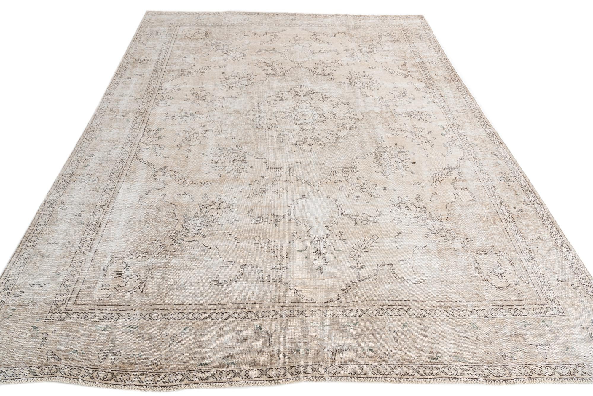 9' 6 x 12' 3 Hand Knotted Ultra Vintage Persian Wool Rug