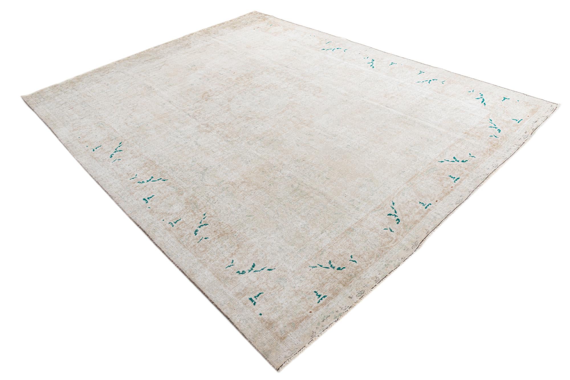 9' 8 x 12' 1 Hand Knotted Ultra Vintage Persian Wool Rug