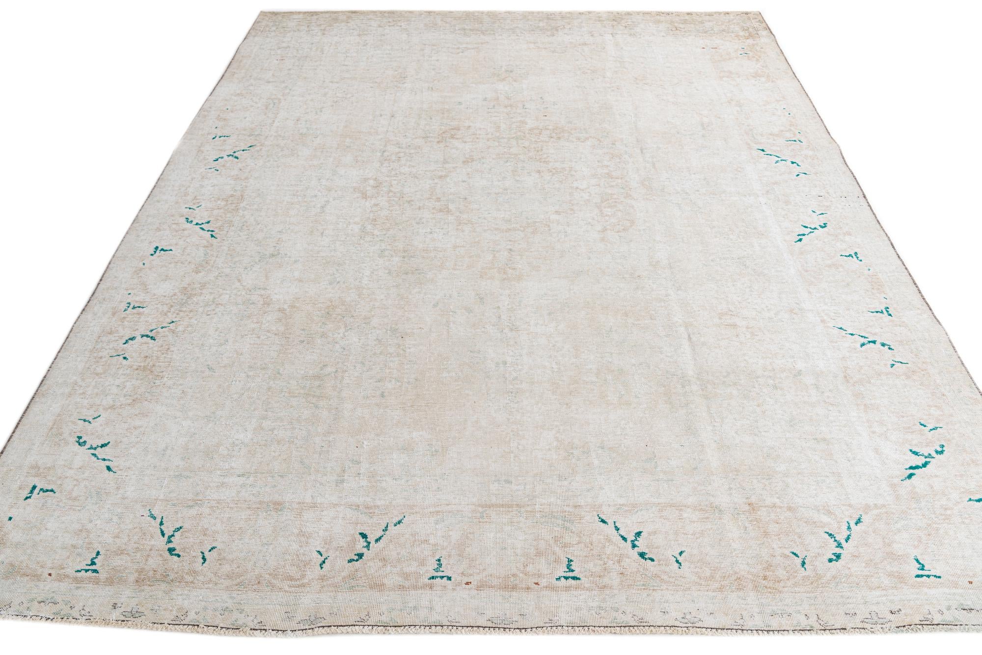 9' 8 x 12' 1 Hand Knotted Ultra Vintage Persian Wool Rug