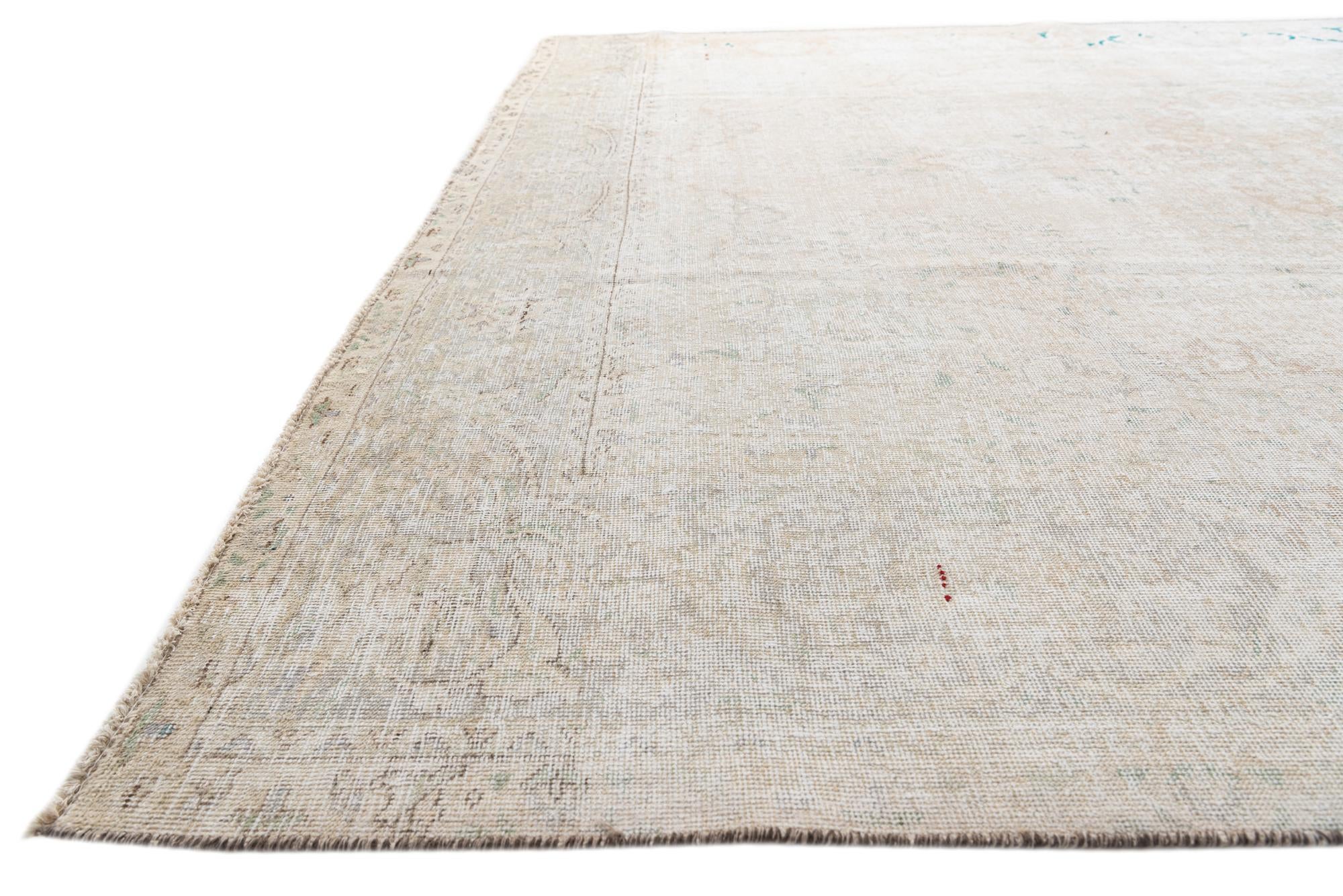 9' 8 x 12' 1 Hand Knotted Ultra Vintage Persian Wool Rug