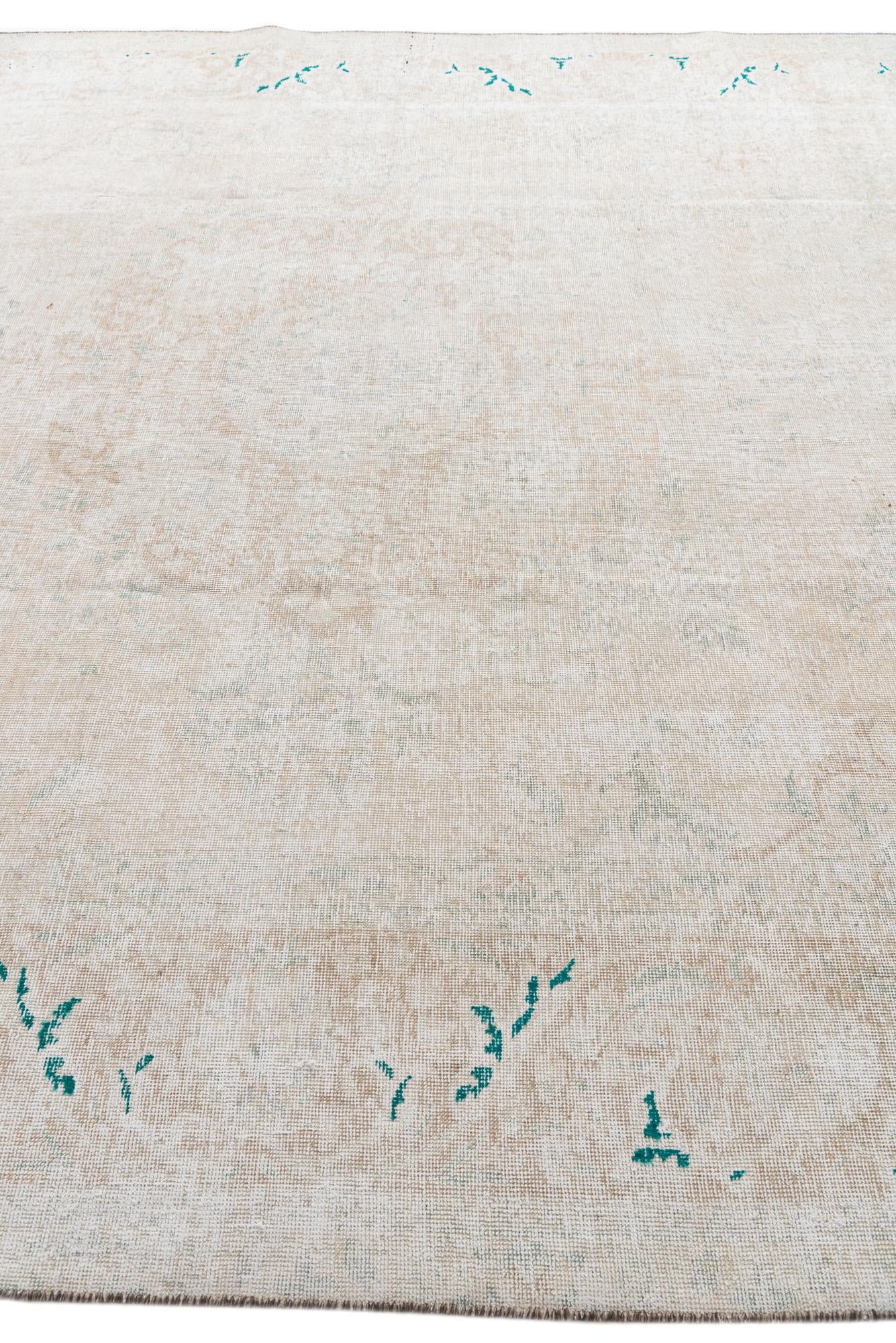 9' 8 x 12' 1 Hand Knotted Ultra Vintage Persian Wool Rug