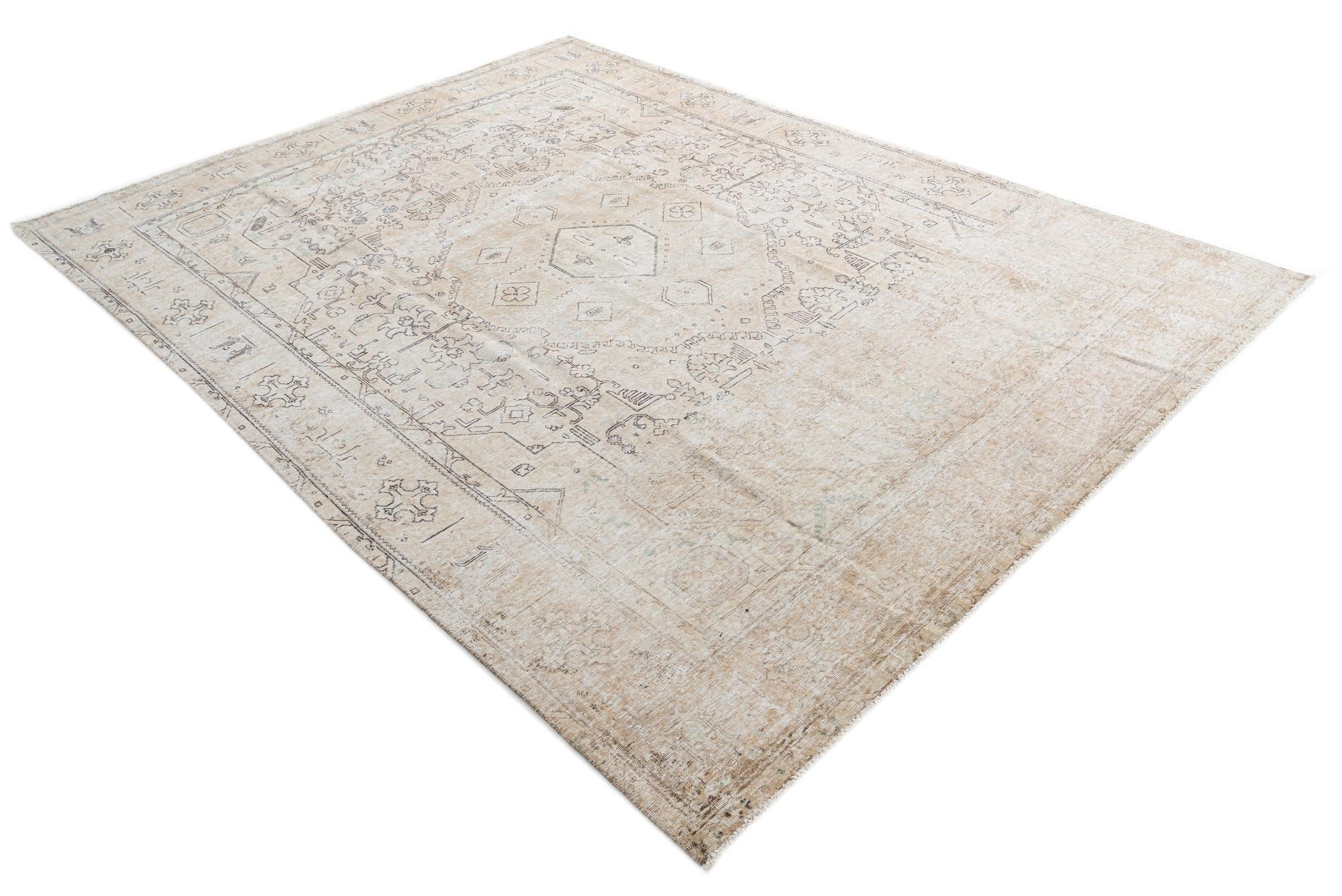 9' 7 x 12' 9 Hand Knotted Ultra Vintage Persian Wool Rug