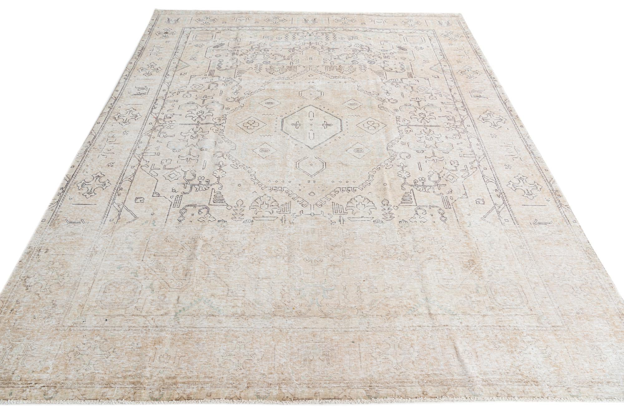 9' 7 x 12' 9 Hand Knotted Ultra Vintage Persian Wool Rug