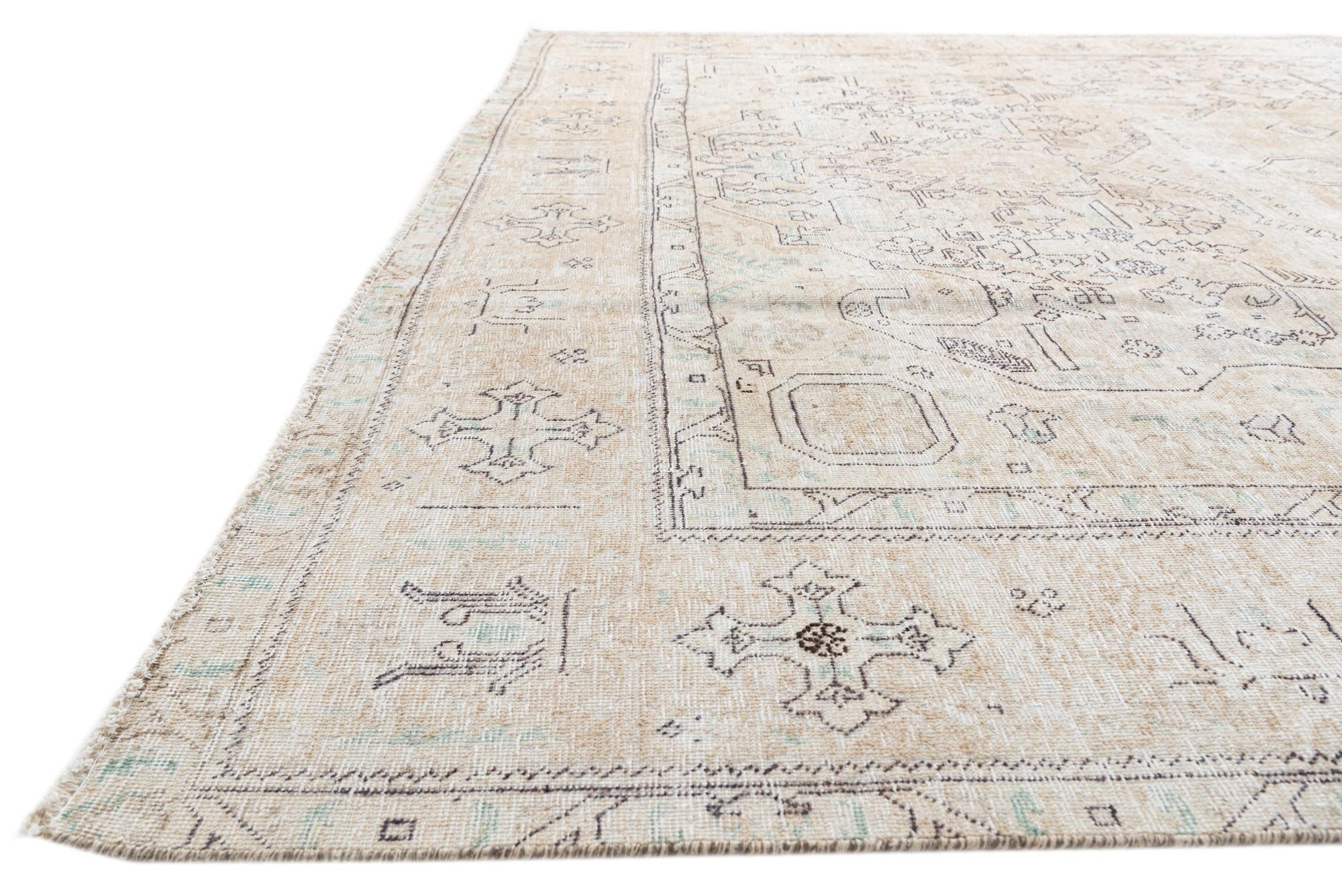 9' 7 x 12' 9 Hand Knotted Ultra Vintage Persian Wool Rug