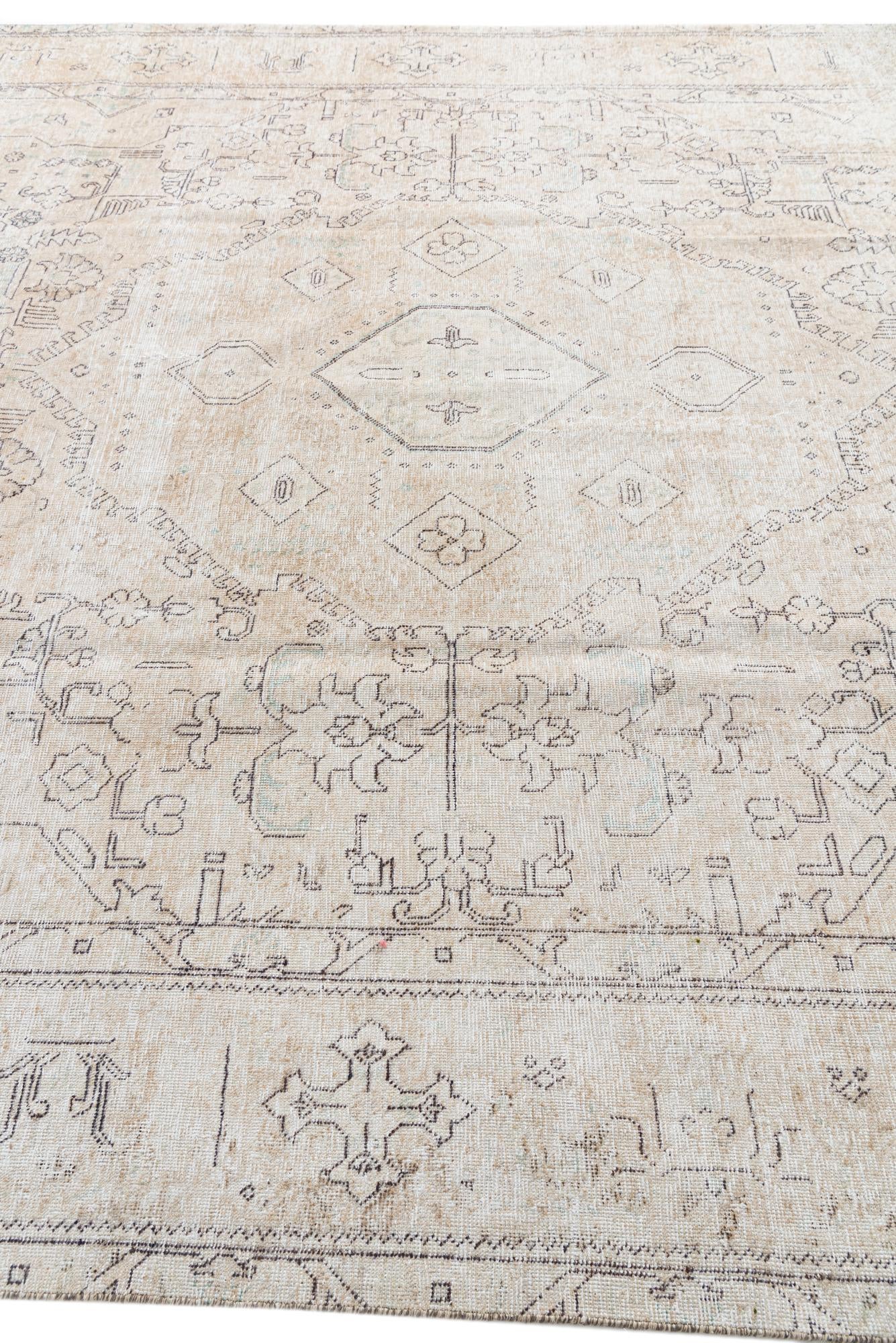 9' 7 x 12' 9 Hand Knotted Ultra Vintage Persian Wool Rug