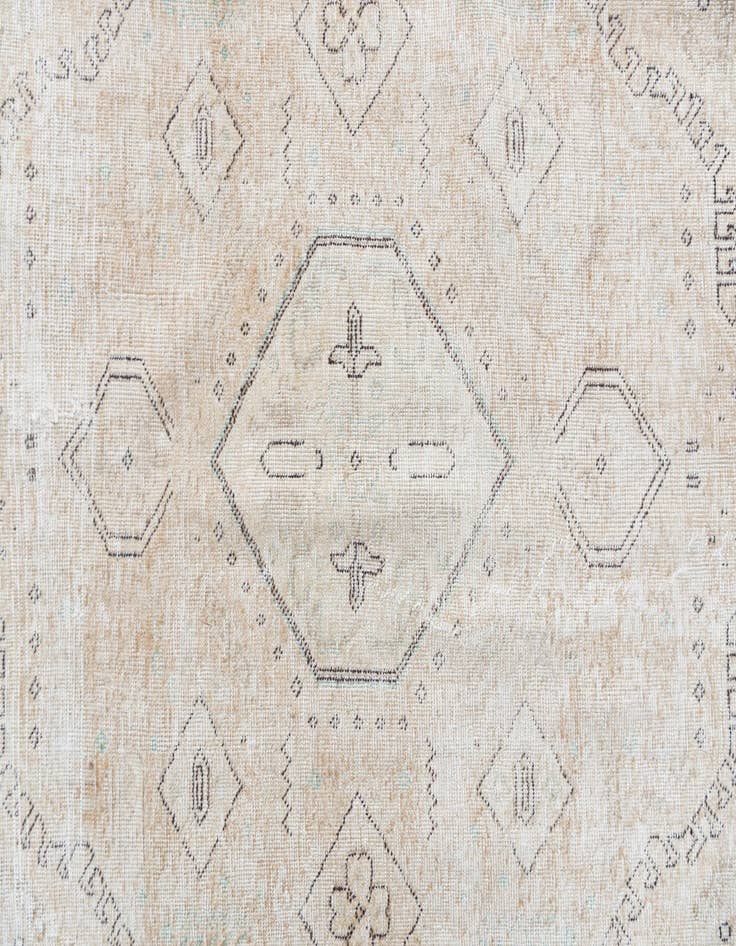 Detail image of 9' 7 x 12' 9  Hand Knotted Ultra Vintage Persian Wool Rug