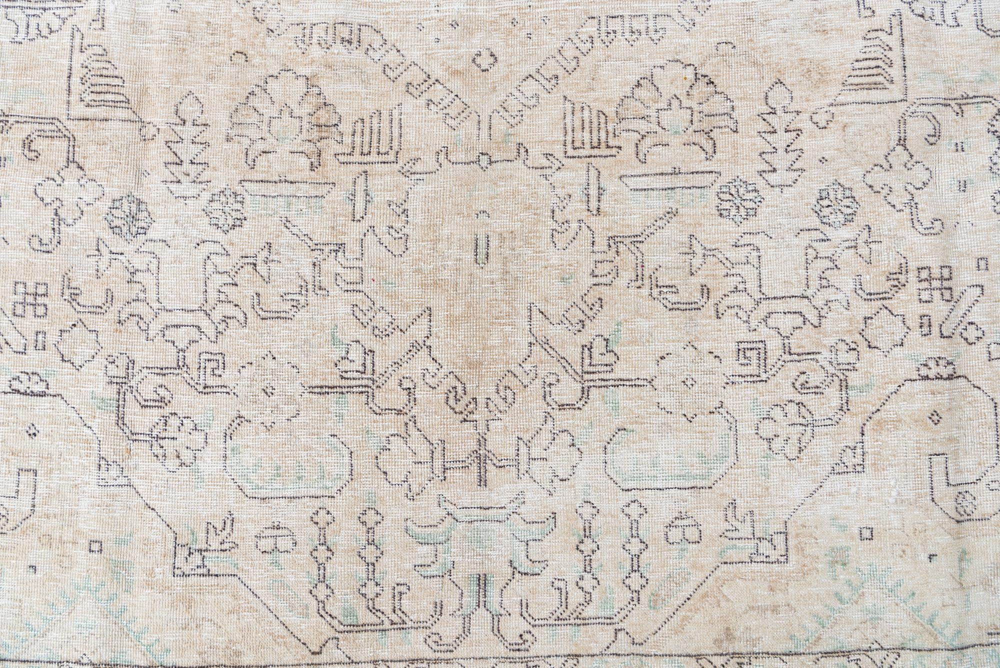 9' 7 x 12' 9 Hand Knotted Ultra Vintage Persian Wool Rug