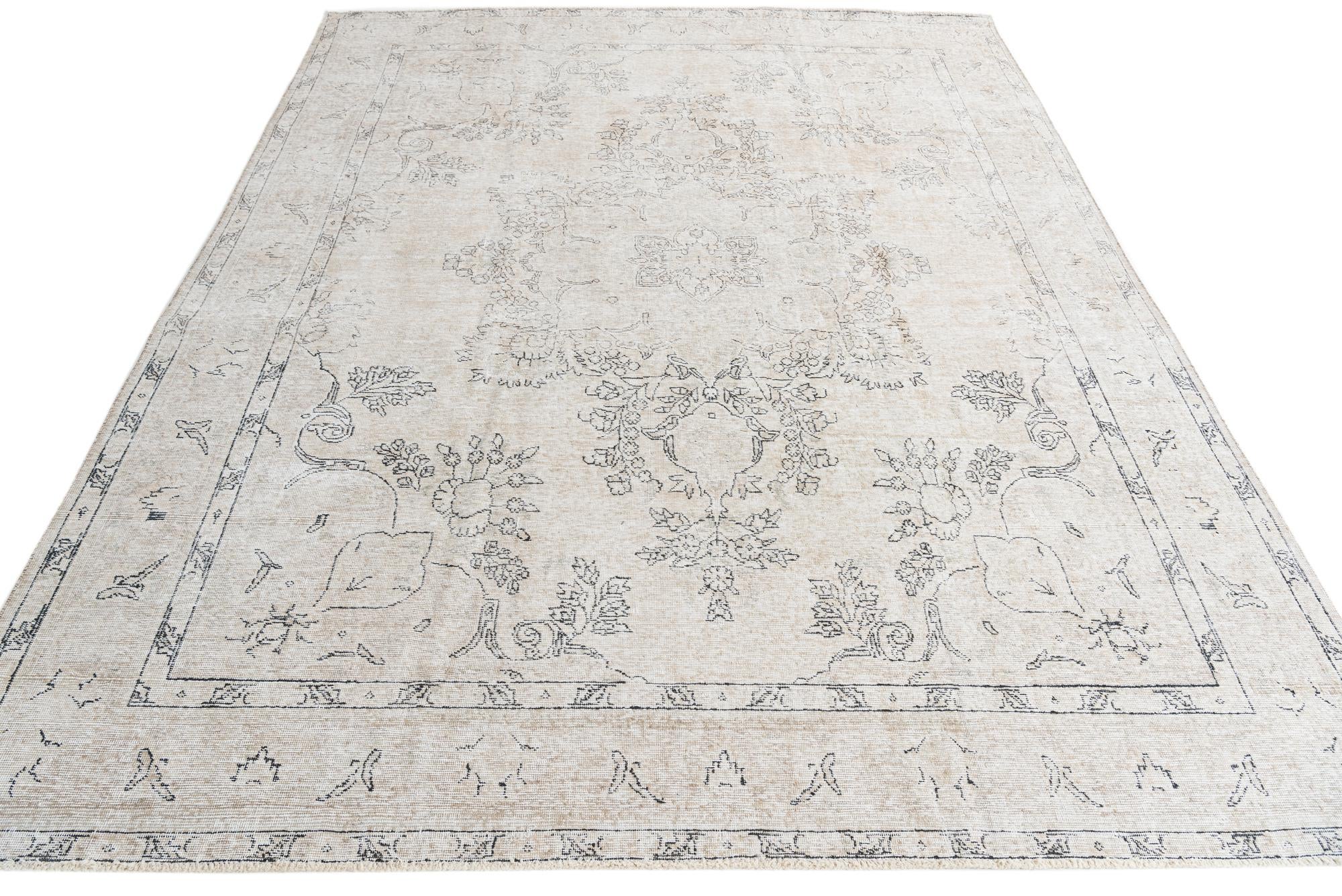 9' 8 x 12' 8 Hand Knotted Ultra Vintage Persian Wool Rug