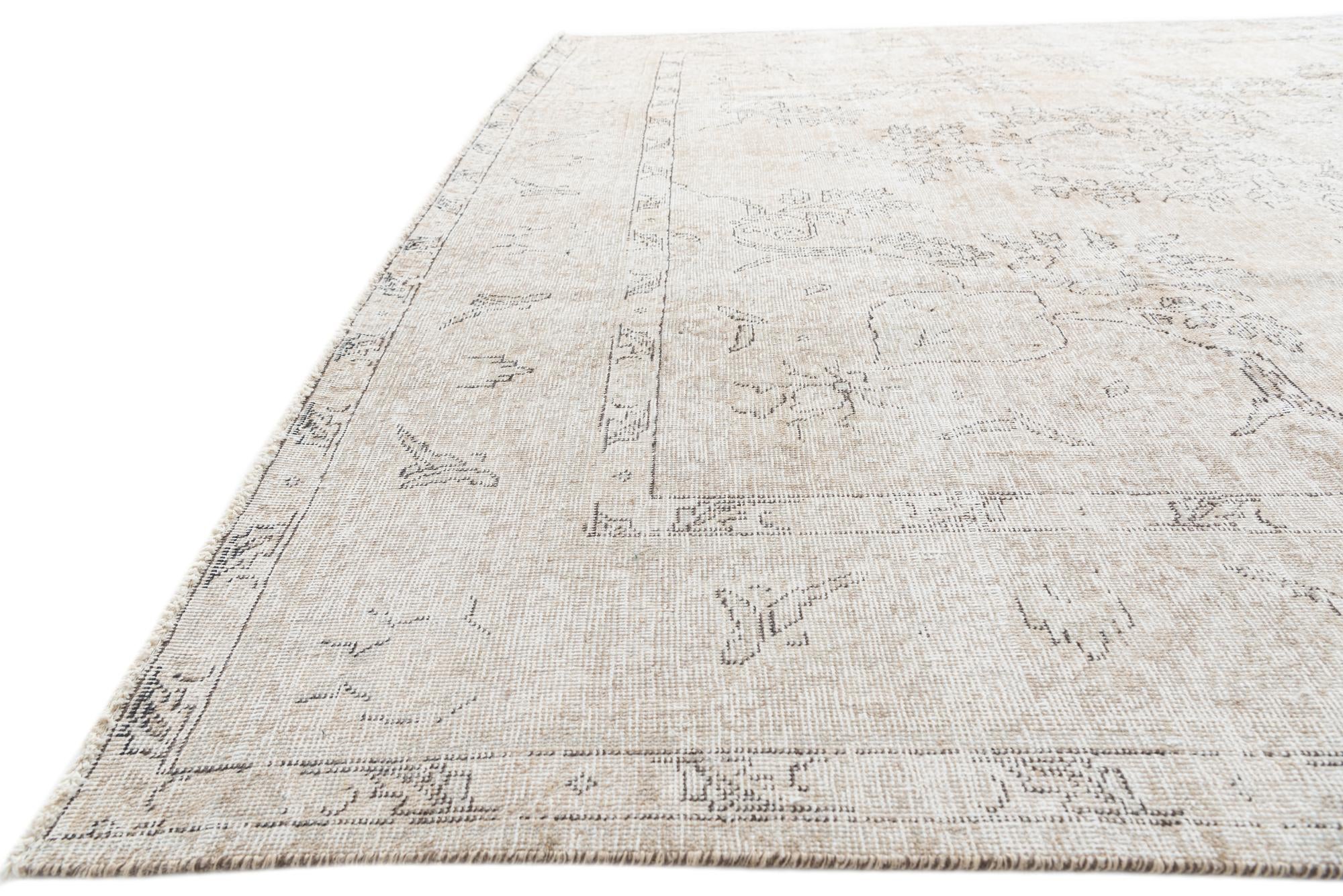 9' 8 x 12' 8 Hand Knotted Ultra Vintage Persian Wool Rug