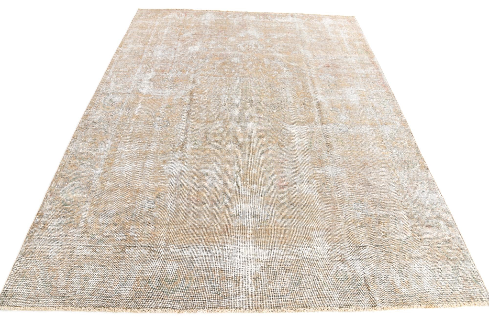 9' 2 x 12' 7 Hand Knotted Ultra Vintage Persian Wool Rug