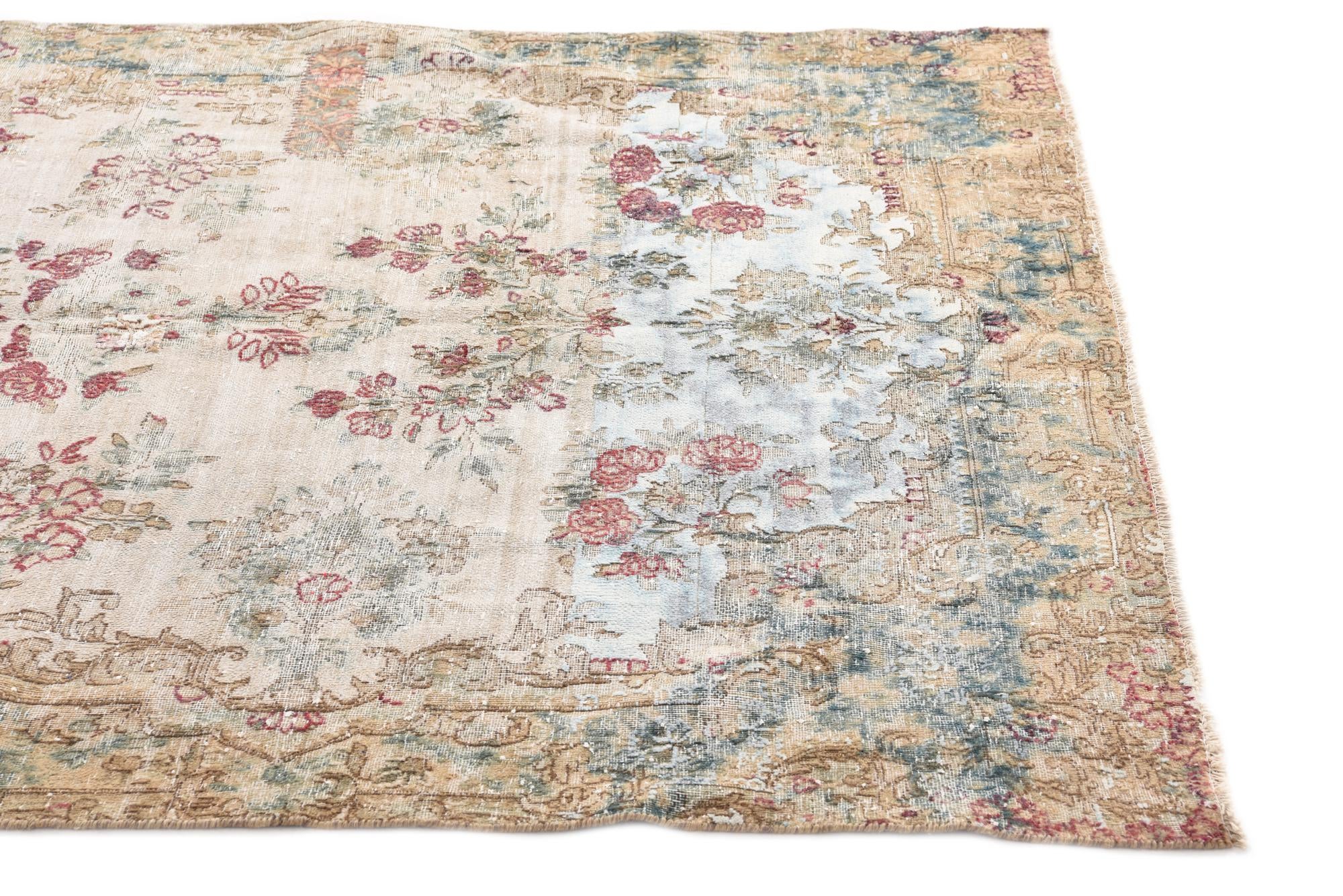 6' x 9' 3 Hand Knotted Ultra Vintage Persian Wool Rug