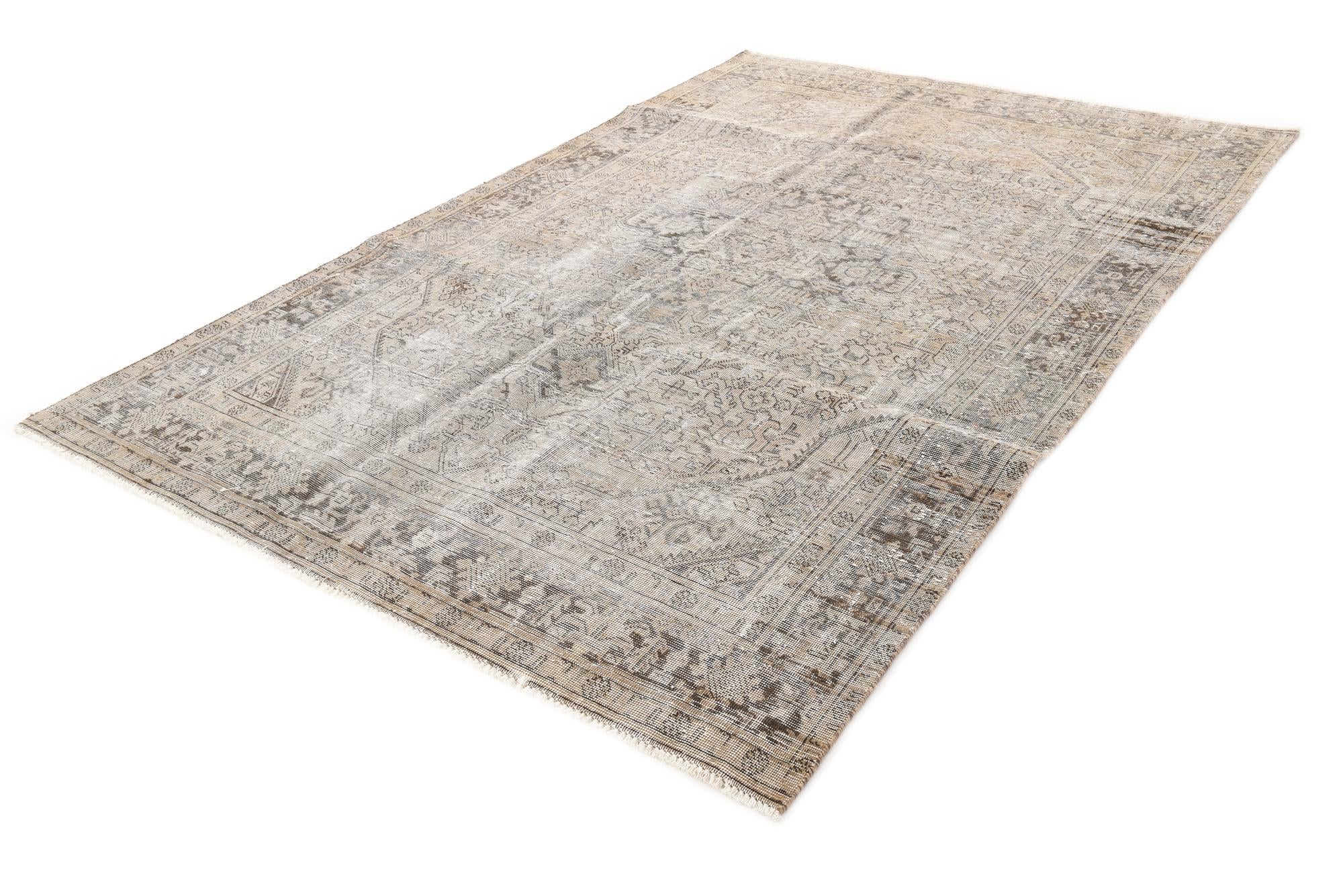 190cm x 295cm anudado a mano Ultra Vintage Alfombra Persa Lana
