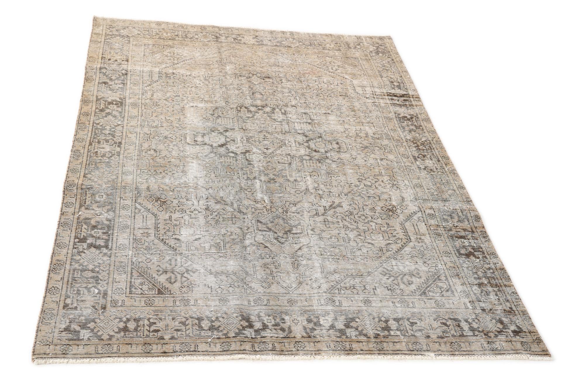 190cm x 295cm anudado a mano Ultra Vintage Alfombra Persa Lana