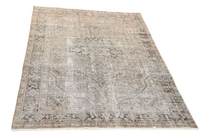 6' 2 x 9' 8 Hand Knotted Ultra Vintage Persian Wool Rug