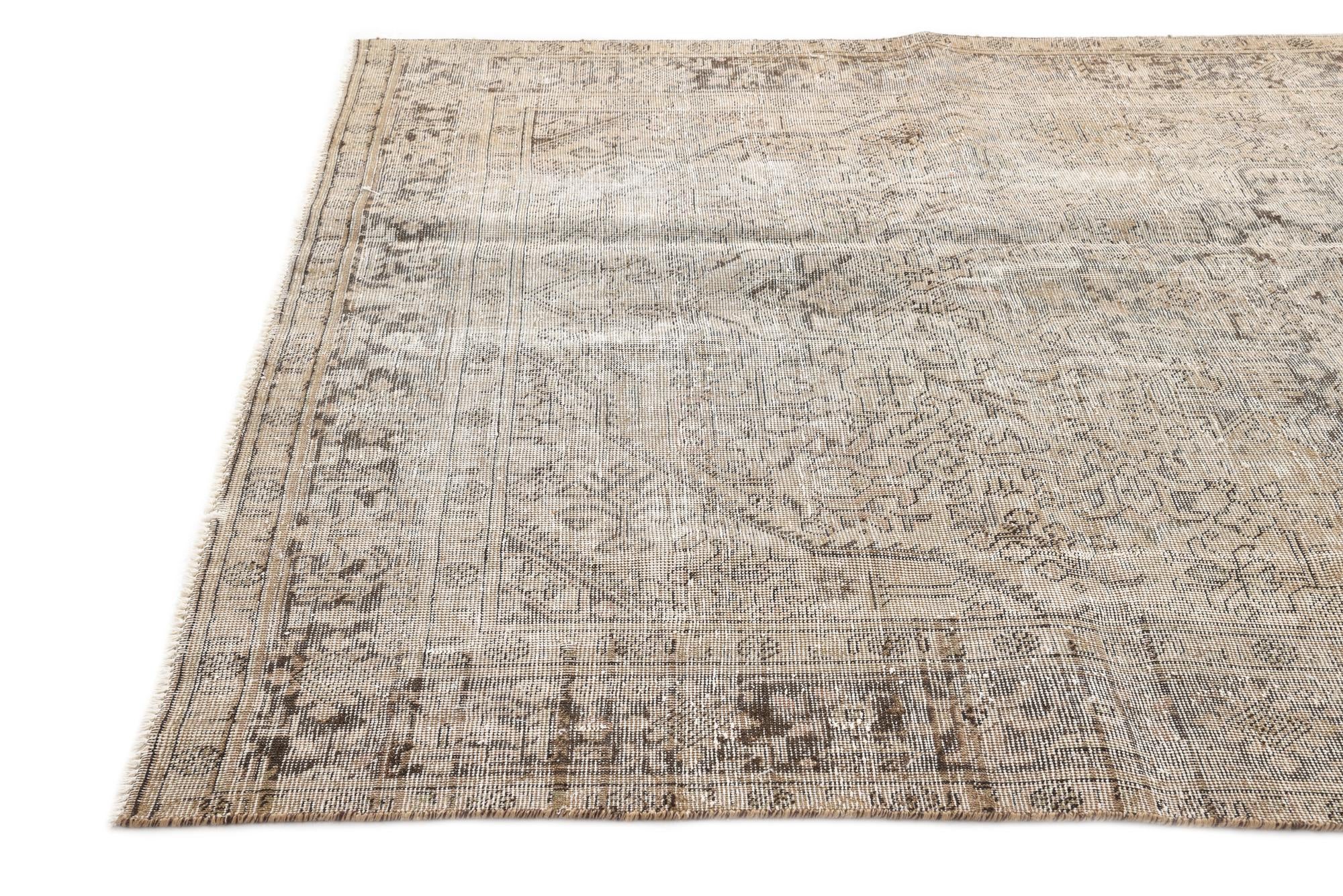 190cm x 295cm anudado a mano Ultra Vintage Alfombra Persa Lana