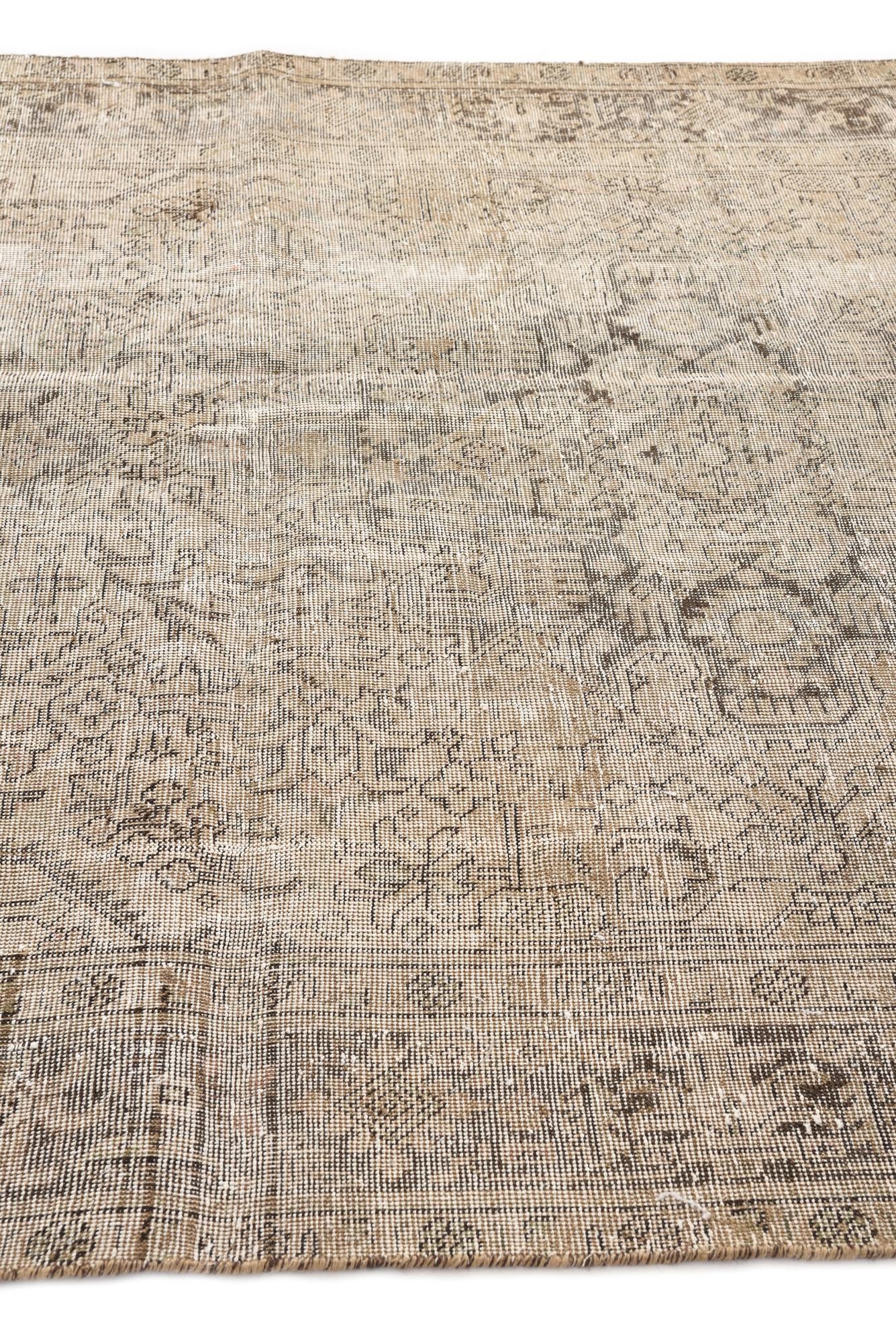 190cm x 295cm anudado a mano Ultra Vintage Alfombra Persa Lana