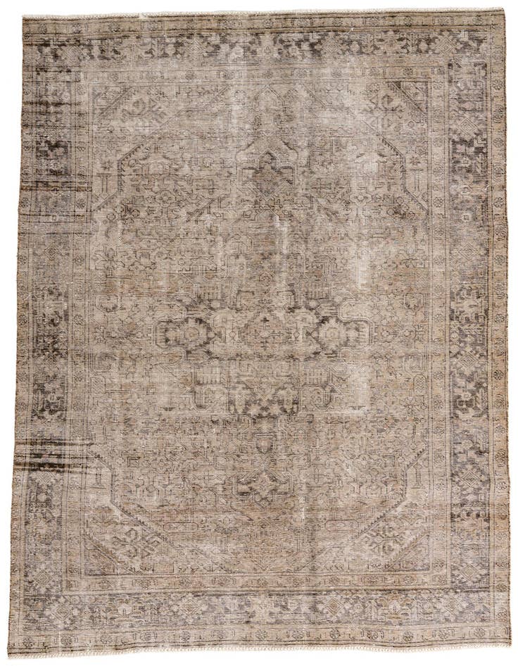 Detail image of 6' 2 x 9' 8 Hand Knotted Ultra Vintage Persian Wool Rug