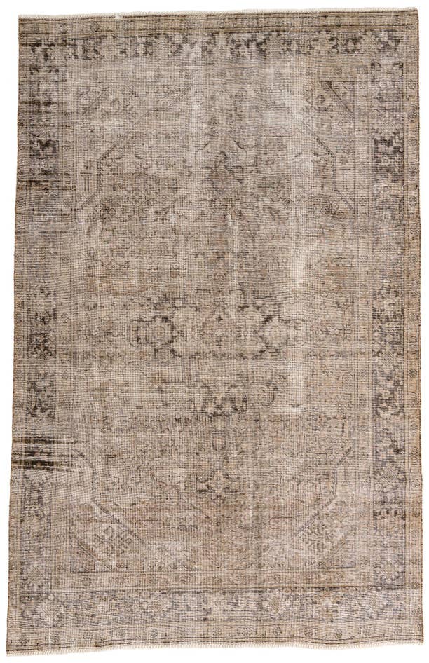 Detail image of 6' 2 x 9' 8 Hand Knotted Ultra Vintage Persian Wool Rug