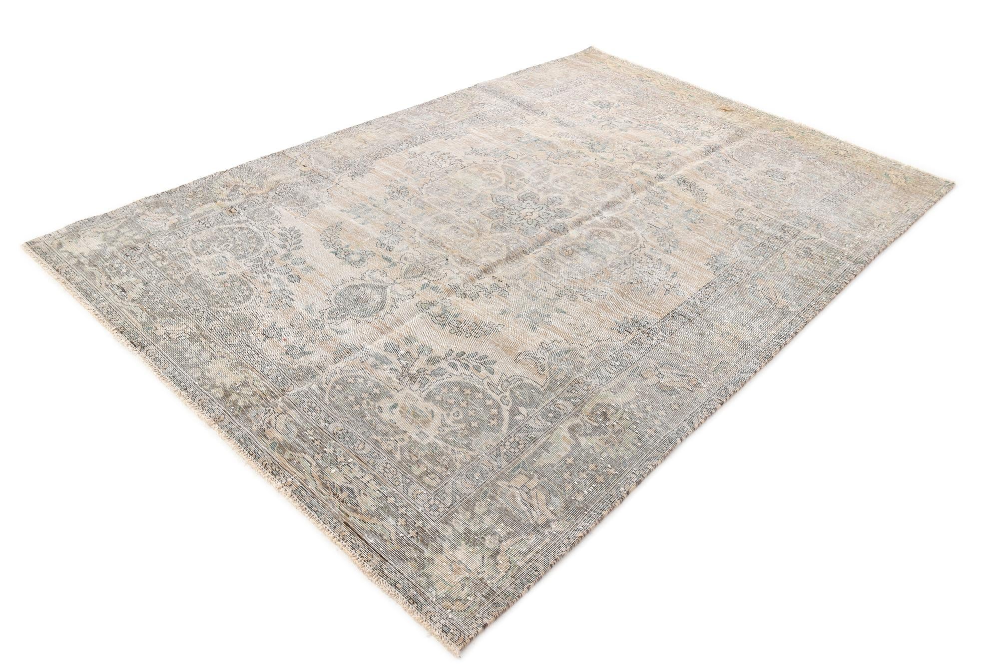 6' 5 x 9' 8 Hand Knotted Ultra Vintage Persian Wool Rug