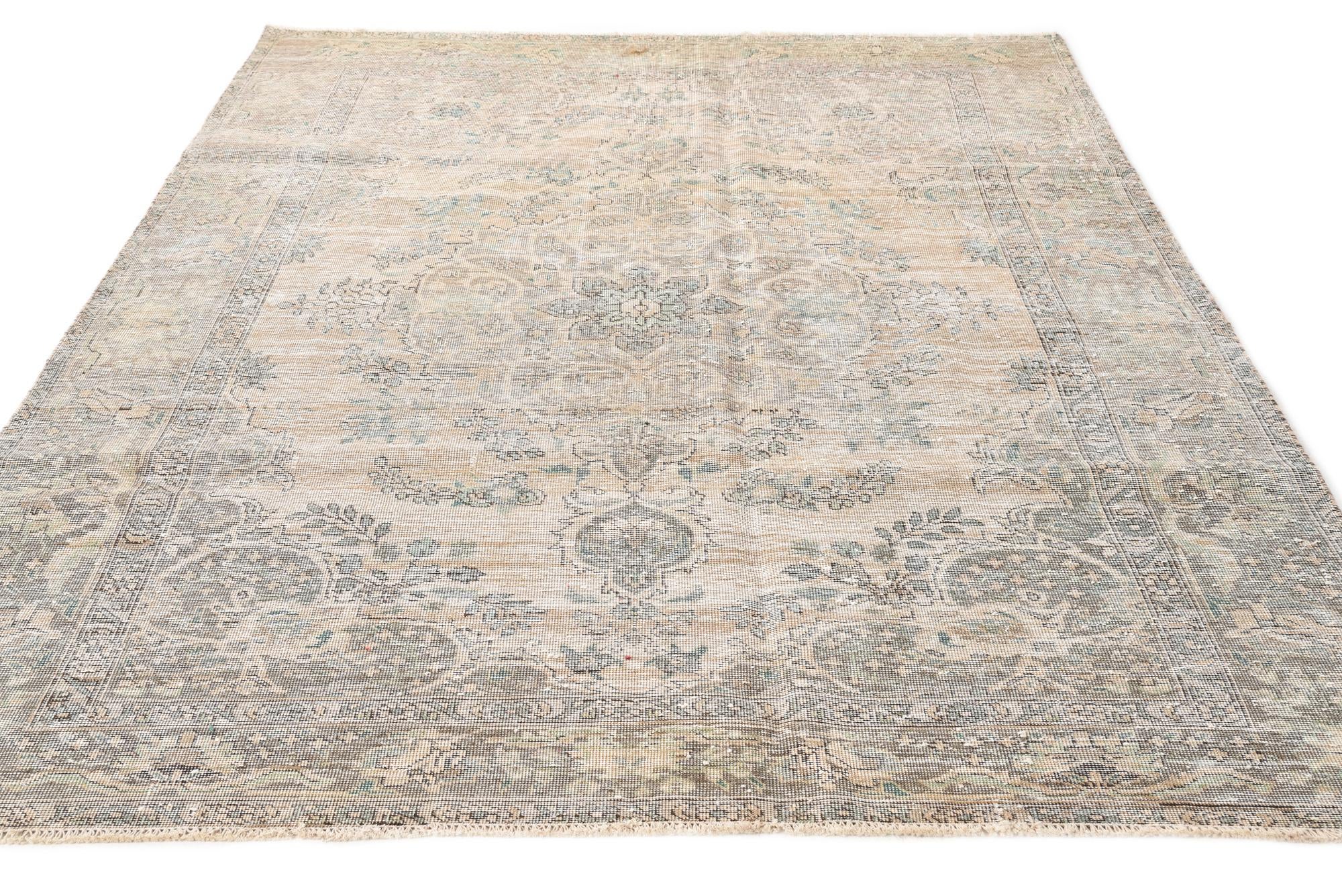 6' 5 x 9' 8 Hand Knotted Ultra Vintage Persian Wool Rug