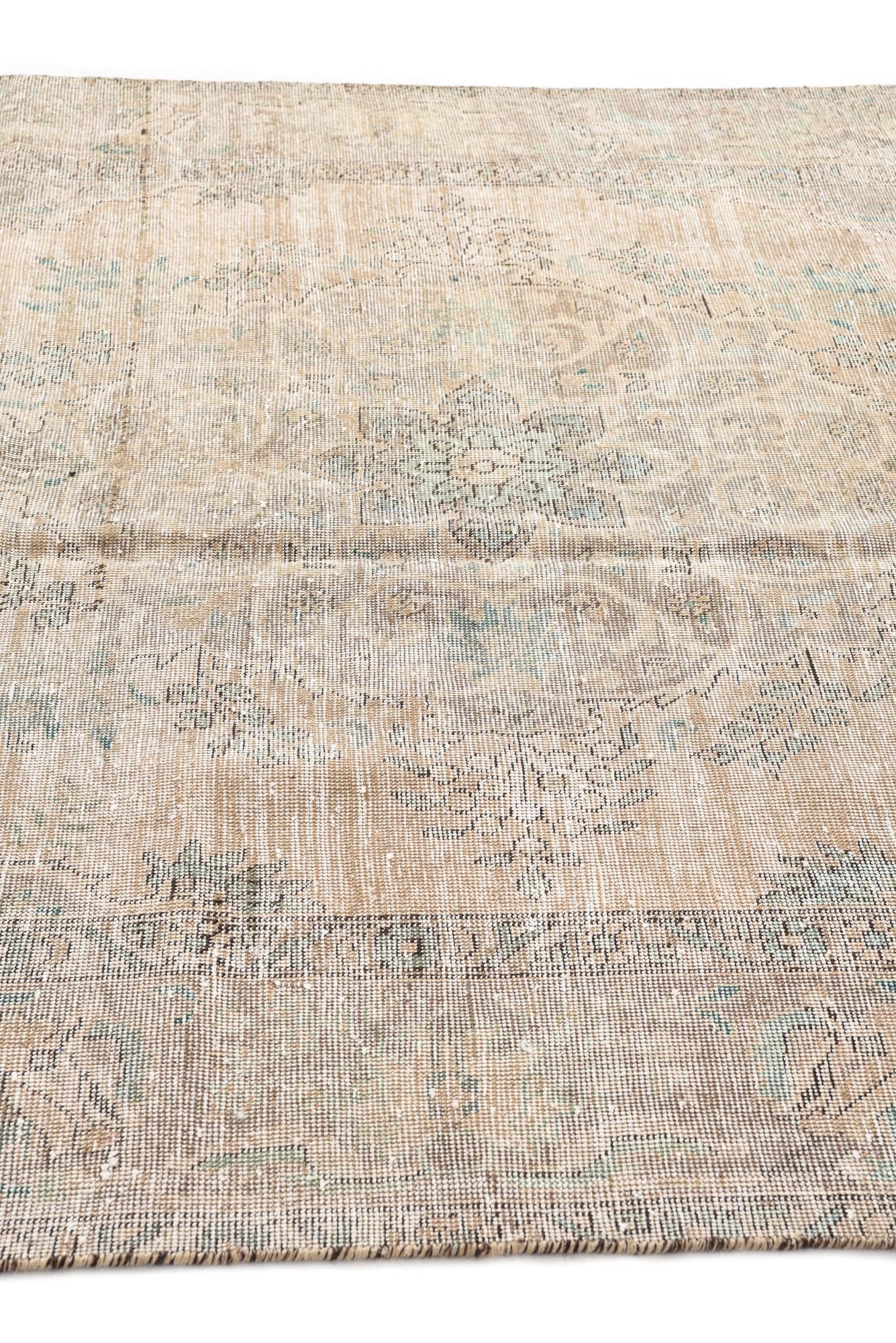 6' 5 x 9' 8 Hand Knotted Ultra Vintage Persian Wool Rug