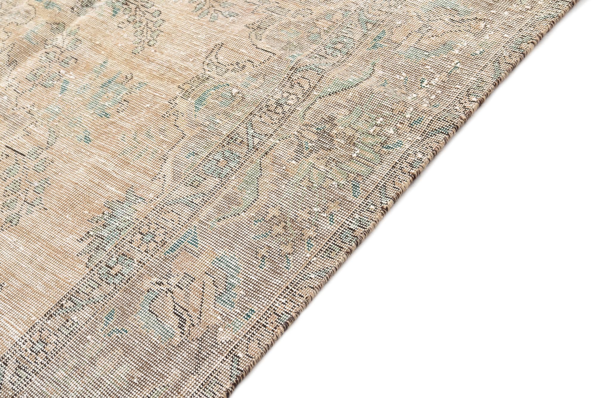 6' 5 x 9' 8 Hand Knotted Ultra Vintage Persian Wool Rug