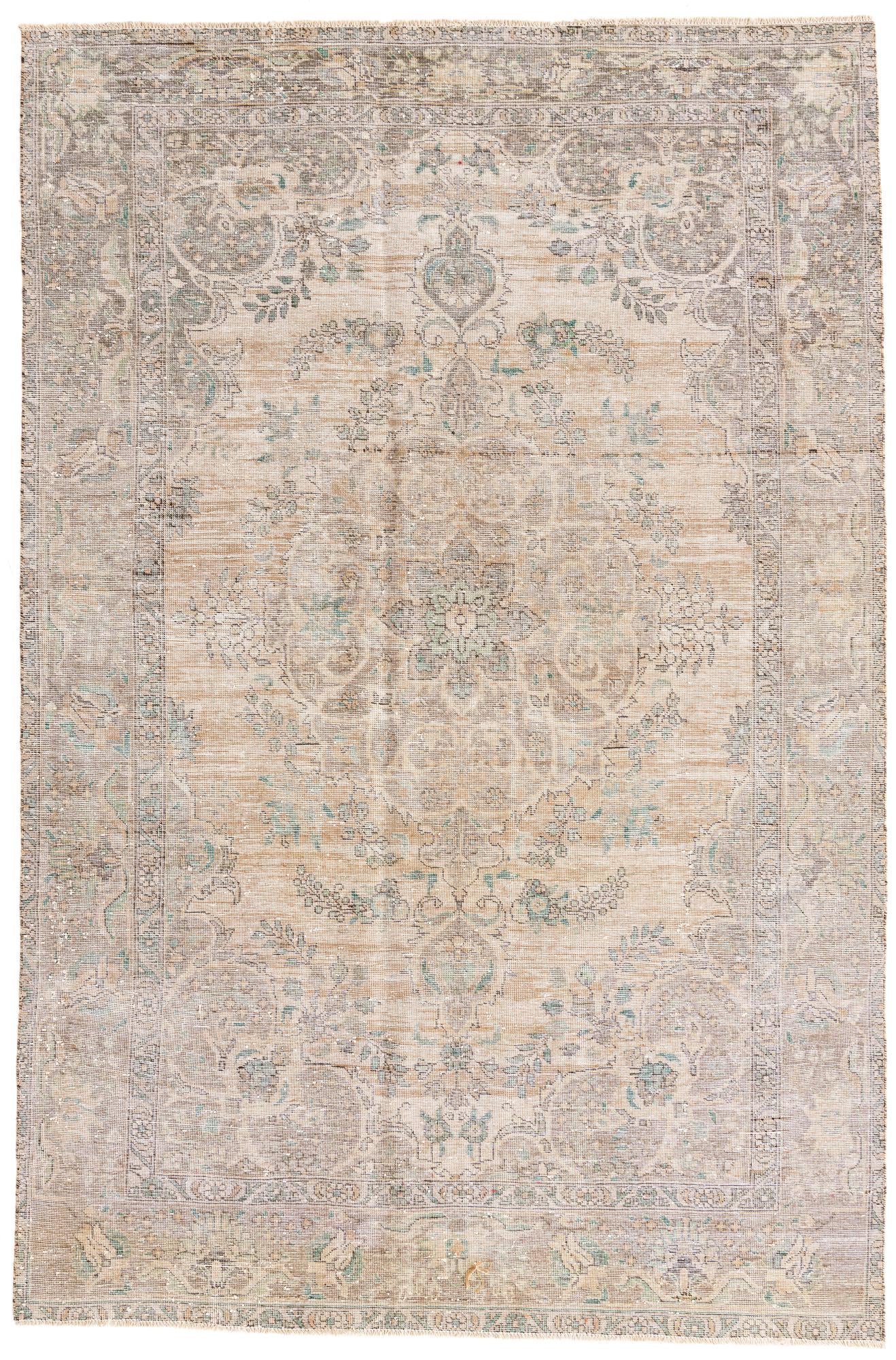 6' 5 x 9' 8 Hand Knotted Ultra Vintage Persian Wool Rug