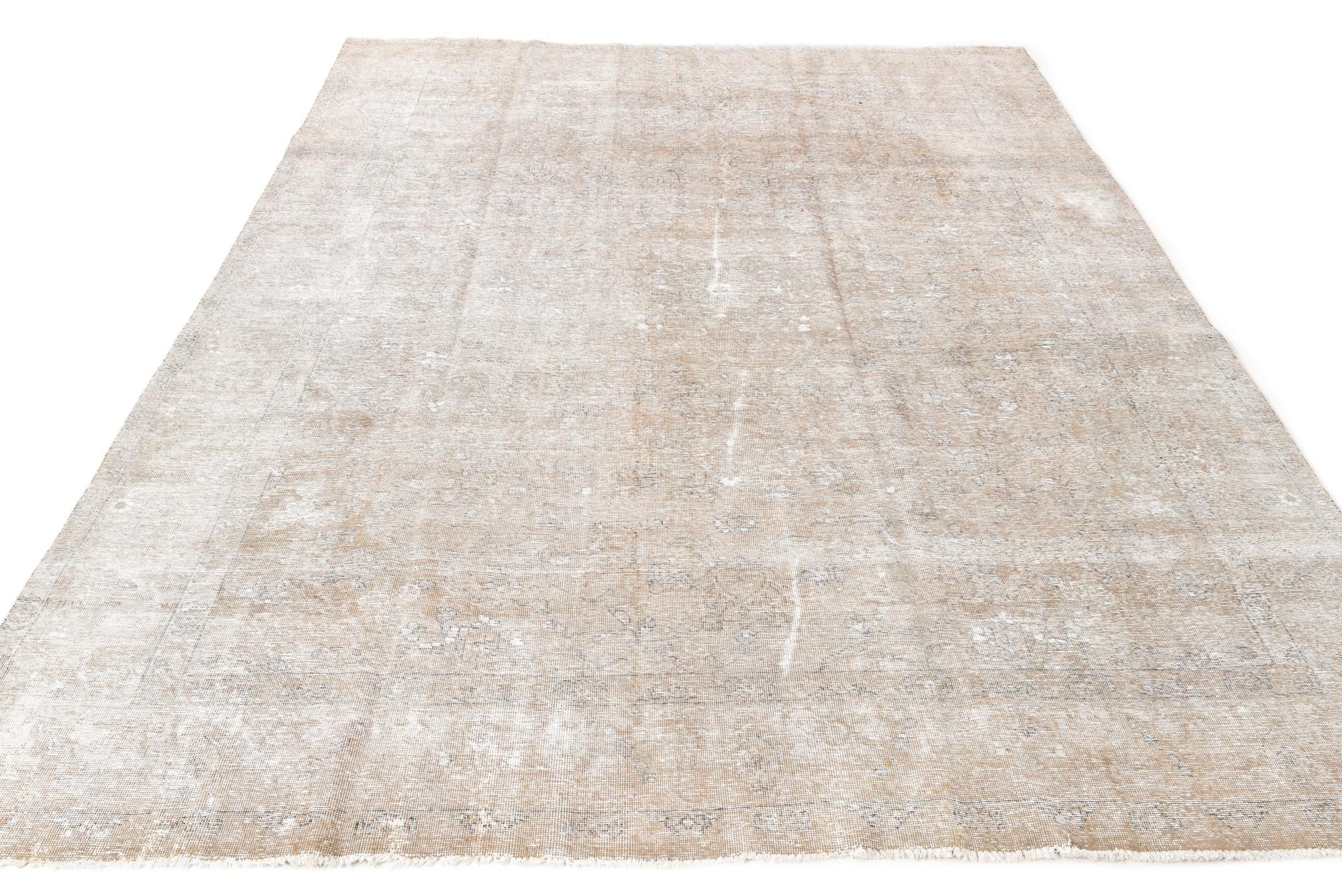 9' 8 x 12' 5 Hand Knotted Ultra Vintage Persian Wool Rug
