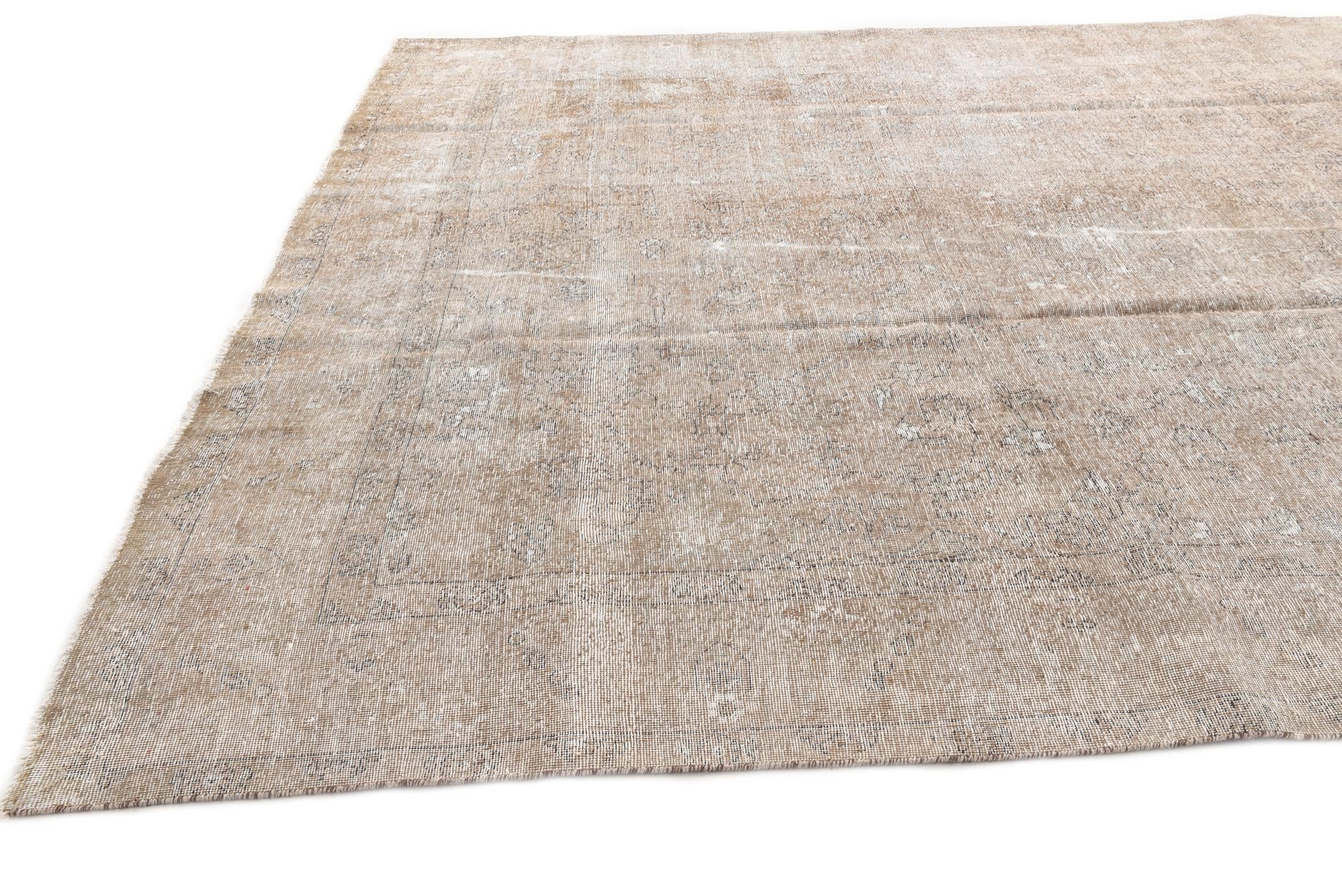 9' 8 x 12' 5 Hand Knotted Ultra Vintage Persian Wool Rug