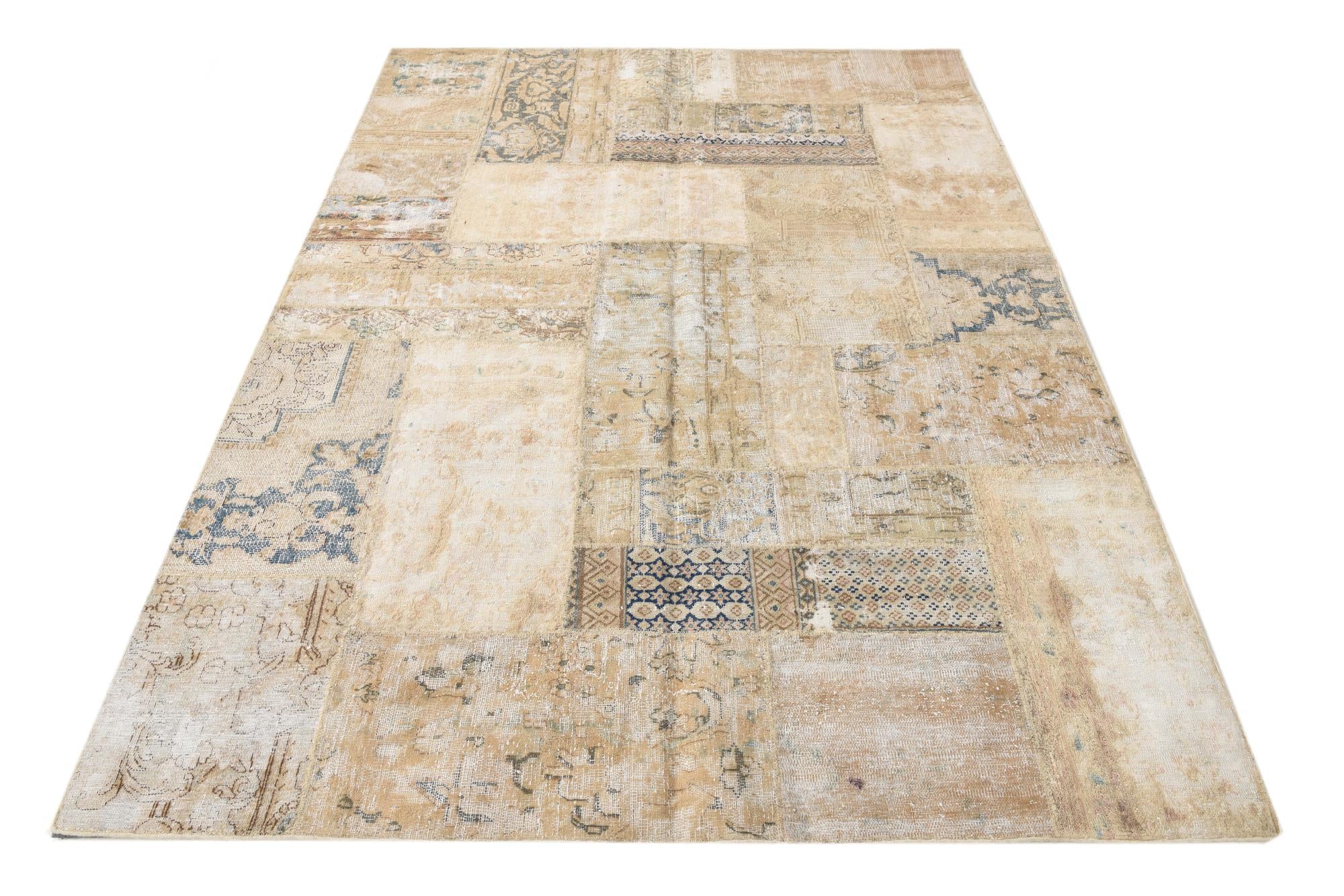 5' 7 x 8' 10 Hand Knotted Ultra Vintage Persian Wool Rug