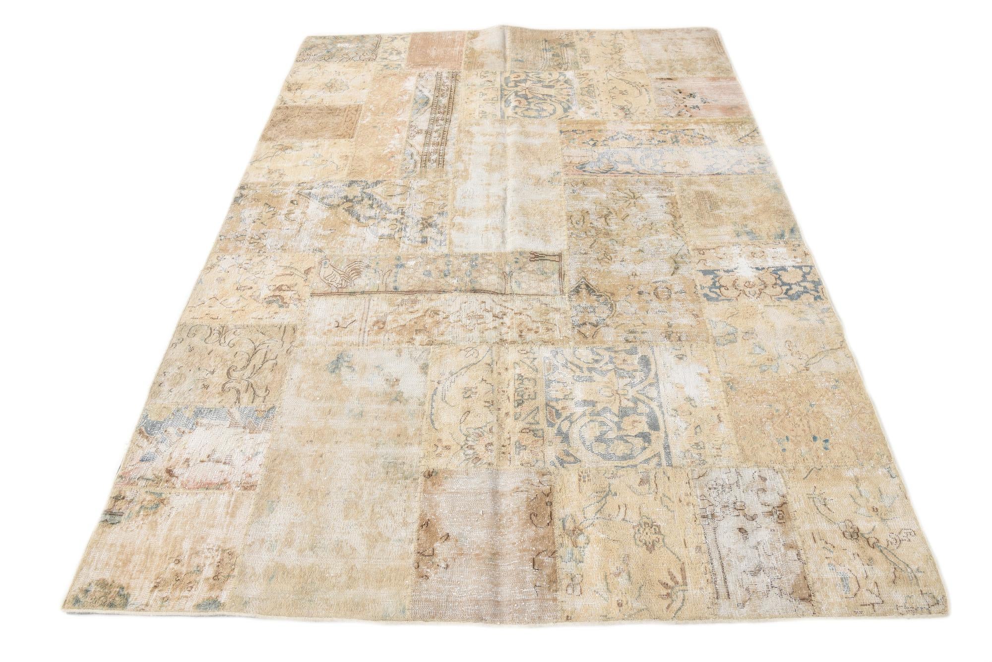 5' 7 x 7' 11 Hand Knotted Ultra Vintage Persian Wool Rug