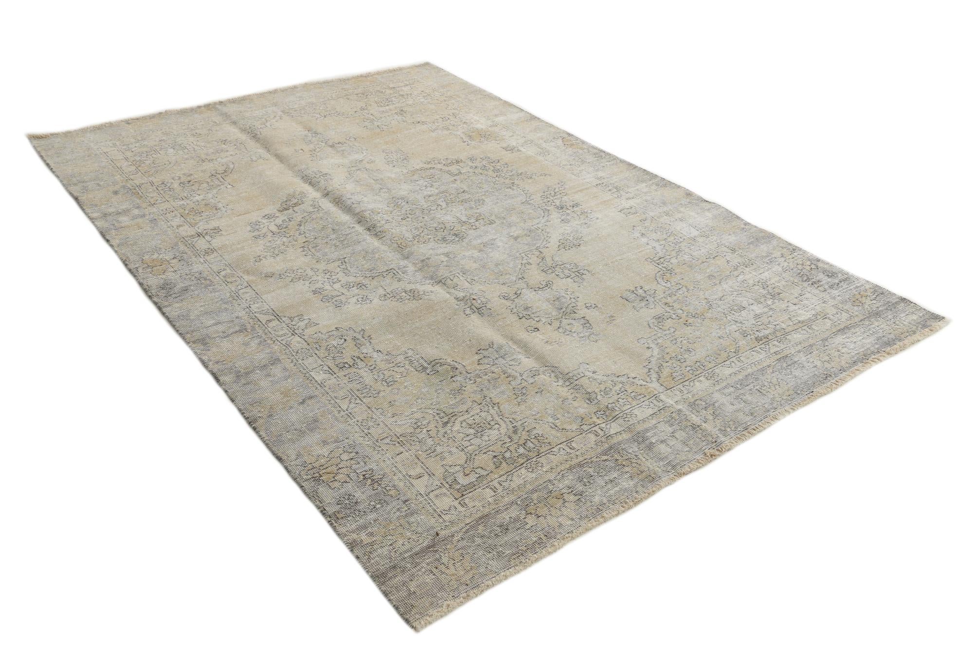 6' 1 x 8' 10 Hand Knotted Ultra Vintage Persian Wool Rug