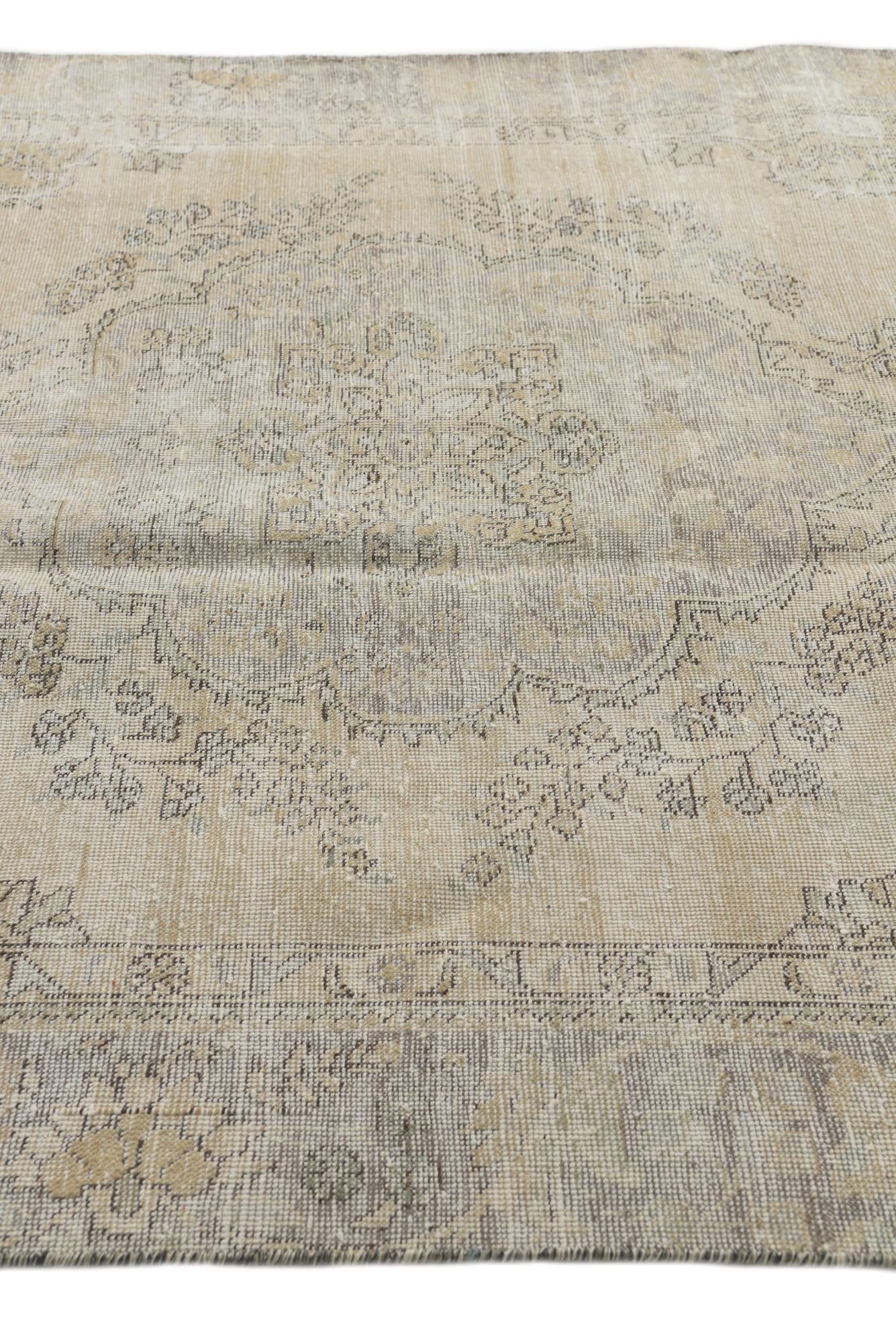 6' 1 x 8' 10 Hand Knotted Ultra Vintage Persian Wool Rug
