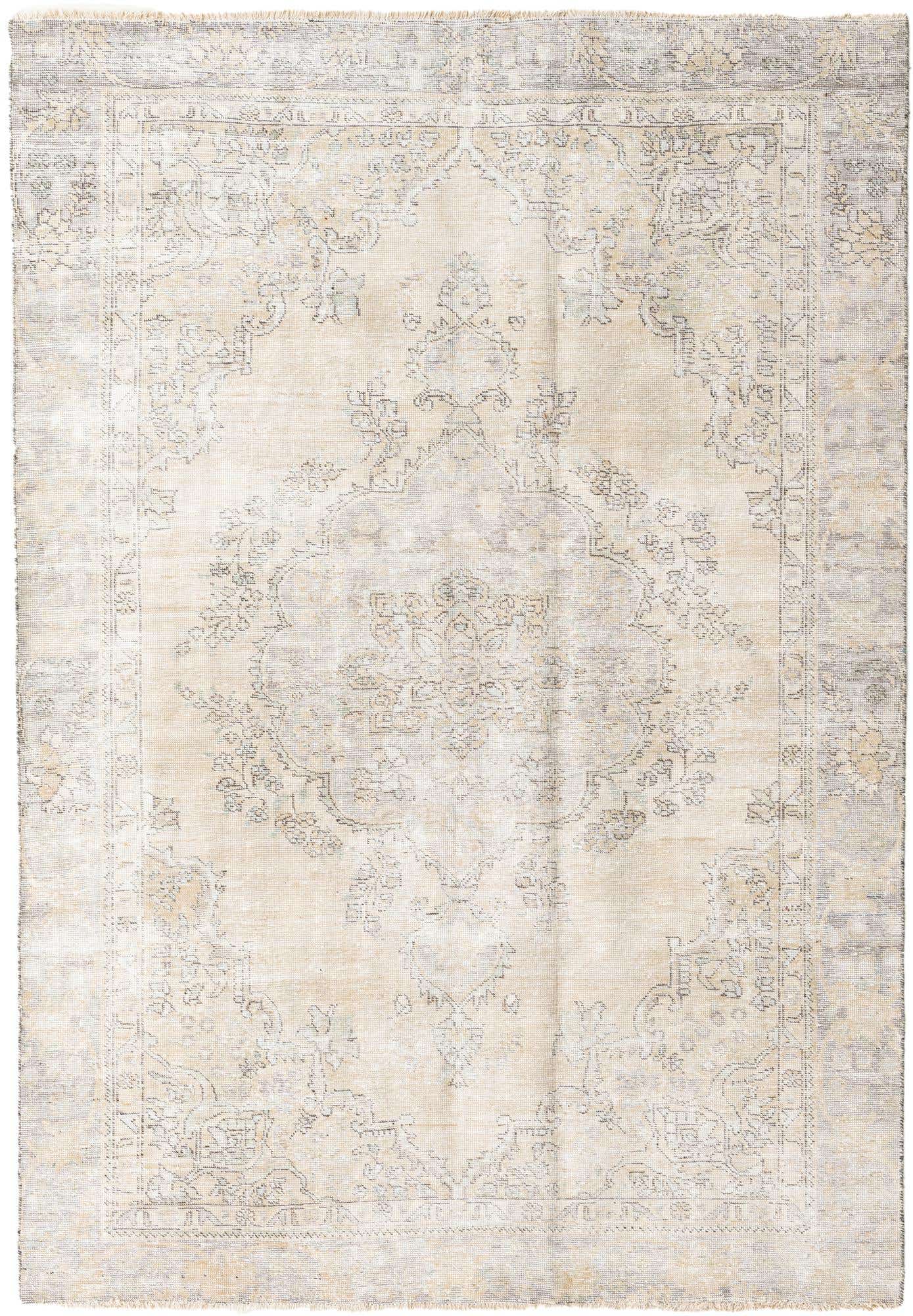 6' 1 x 8' 10 Hand Knotted Ultra Vintage Persian Wool Rug