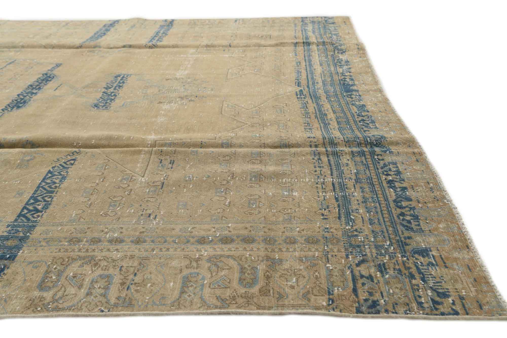 8' 3 x 11' Hand Knotted Ultra Vintage Persian Wool Rug