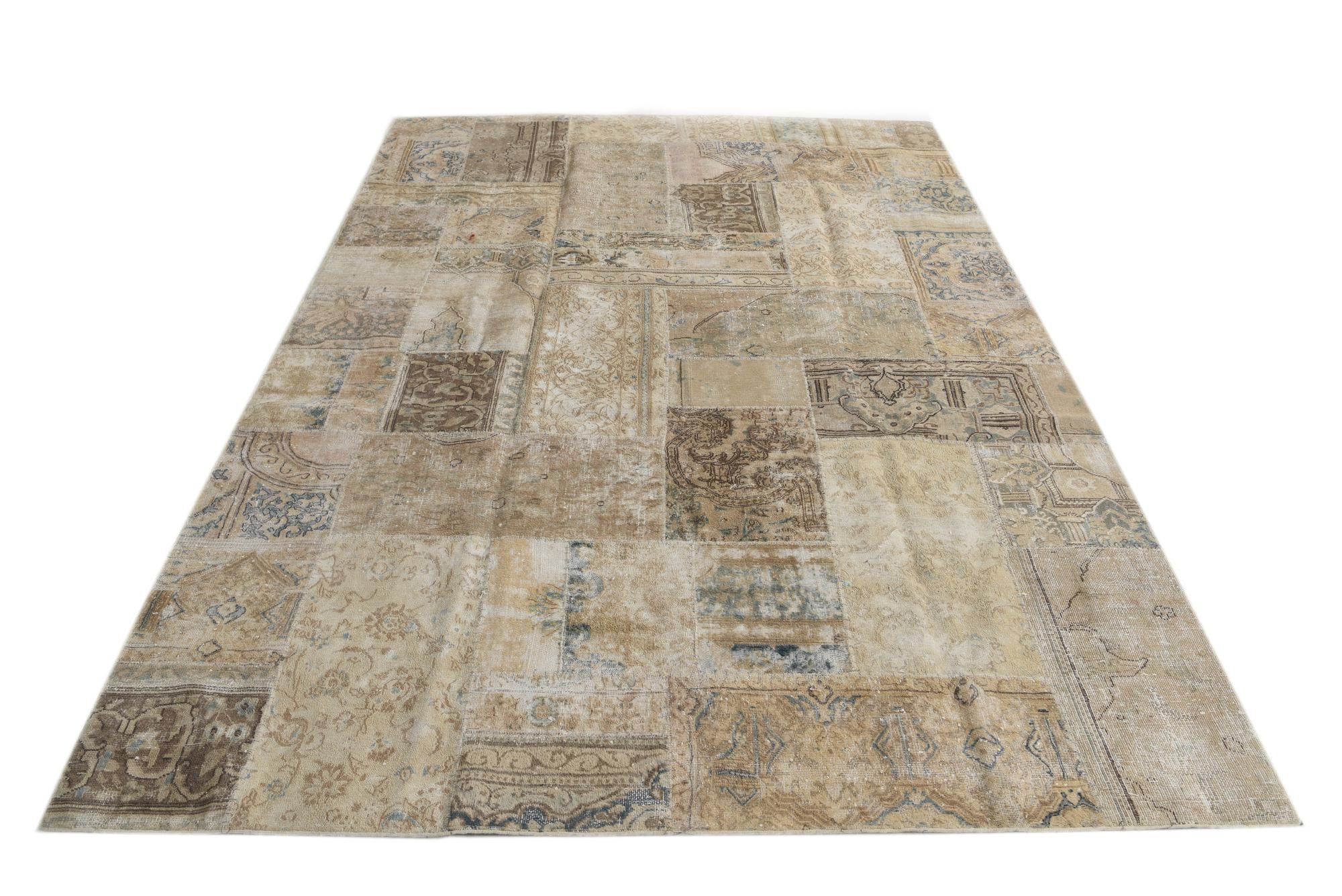 6' 8 x 10' Hand Knotted Ultra Vintage Persian Wool Rug