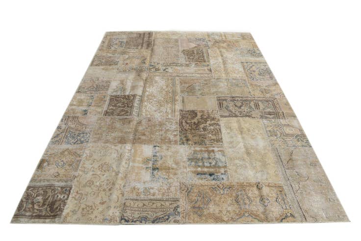Detail image of 6' 8 x 10' Hand Knotted Ultra Vintage Persian Wool Rug