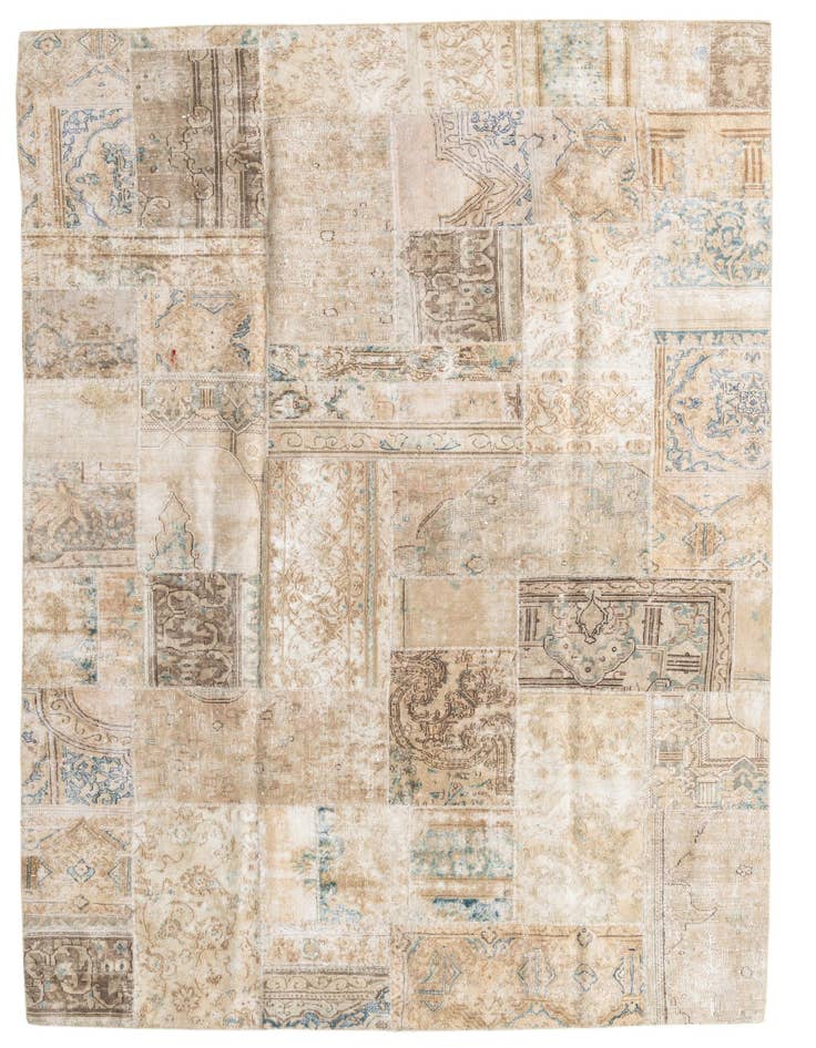 Detail image of 6' 8 x 10' Hand Knotted Ultra Vintage Persian Wool Rug