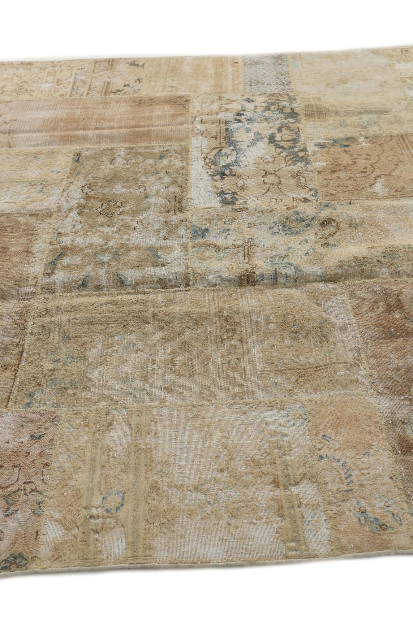 6' 10 x 10' 3 Hand Knotted Ultra Vintage Persian Wool Rug