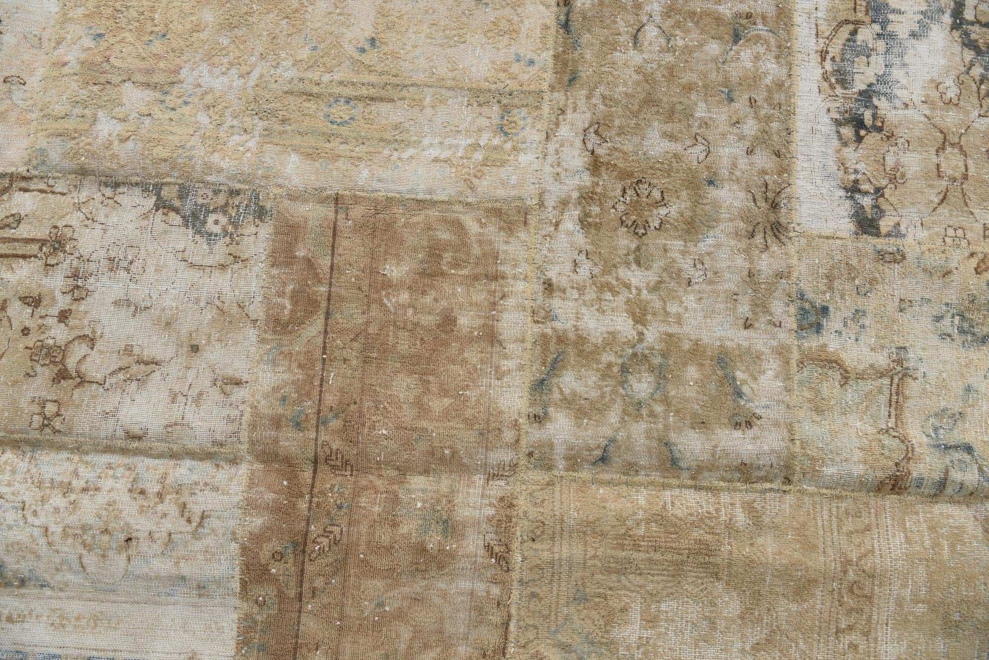 6' 10 x 10' 3 Hand Knotted Ultra Vintage Persian Wool Rug