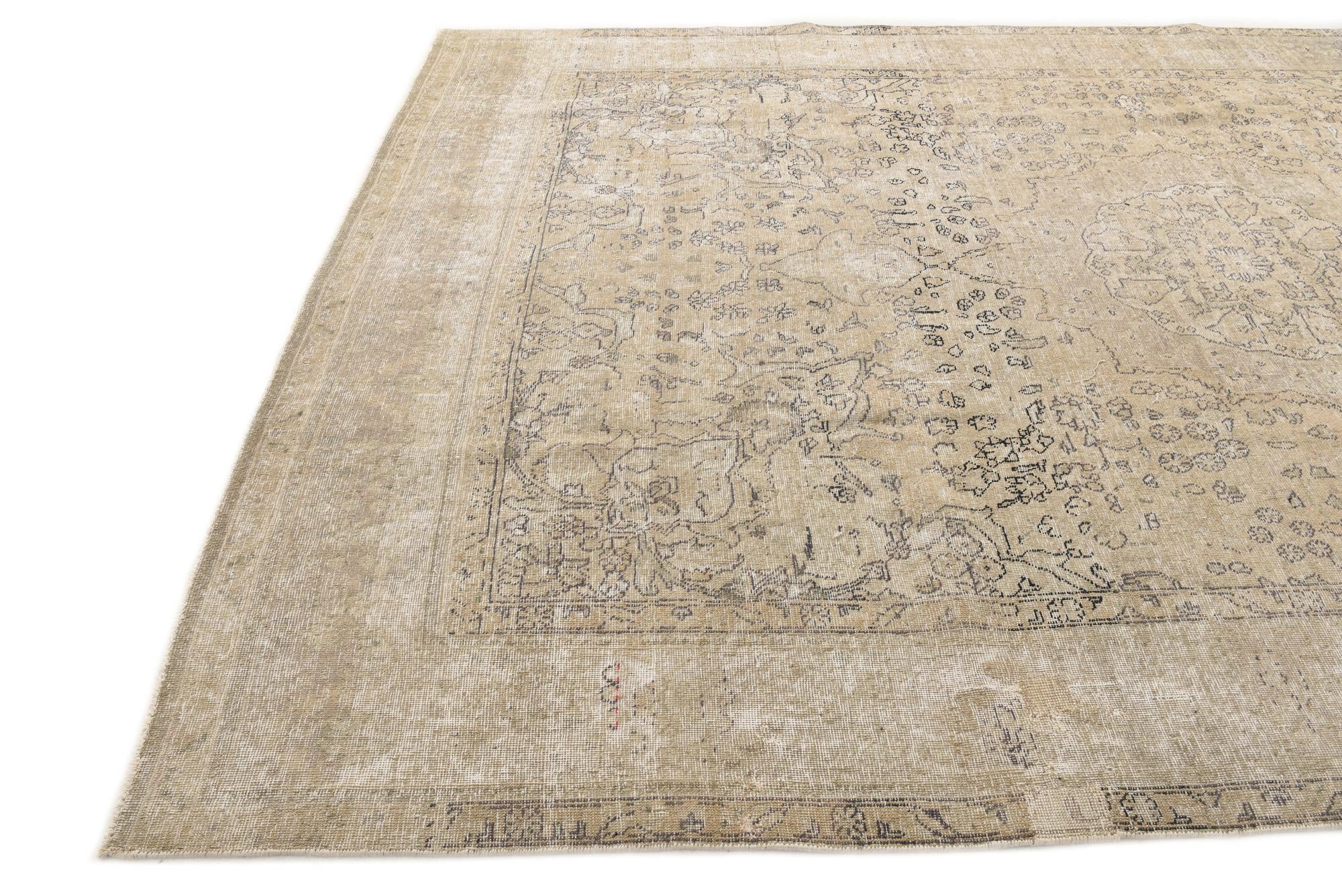 7' 9 x 11' Hand Knotted Ultra Vintage Persian Wool Rug