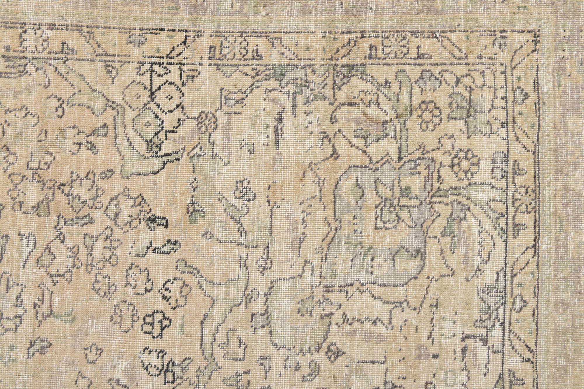 7' 9 x 11' Hand Knotted Ultra Vintage Persian Wool Rug