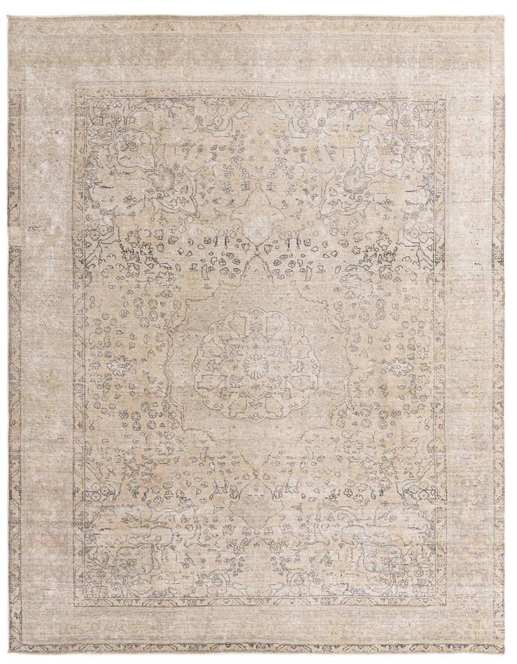 Detail image of 7' 9 x 11' Hand Knotted Ultra Vintage Persian Wool Rug