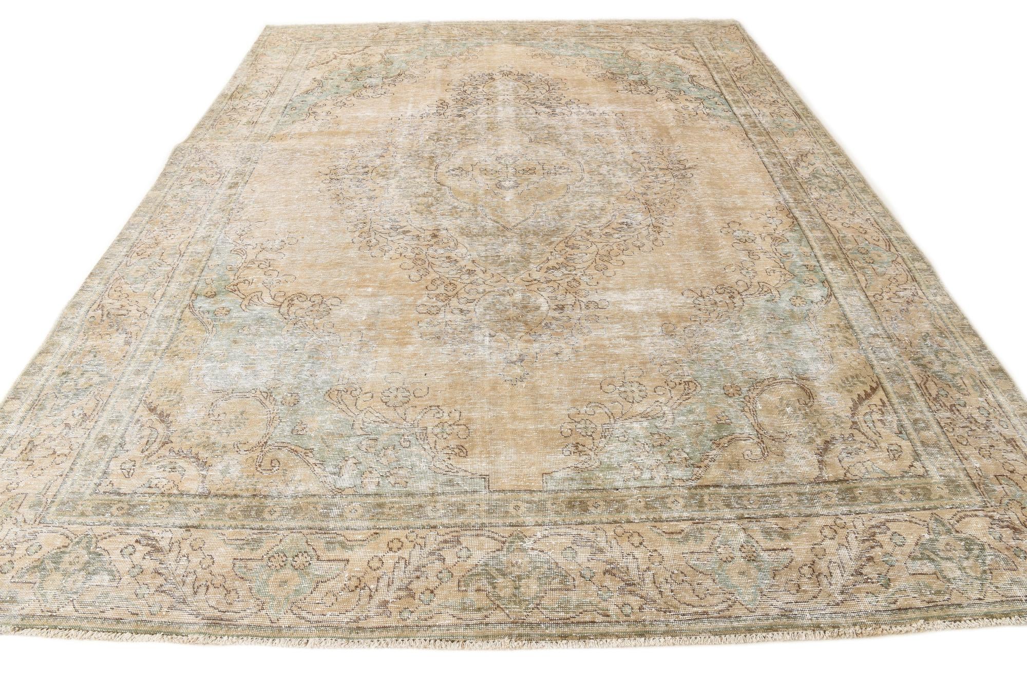 9' 8 x 12' 9 Hand Knotted Ultra Vintage Persian Wool Rug